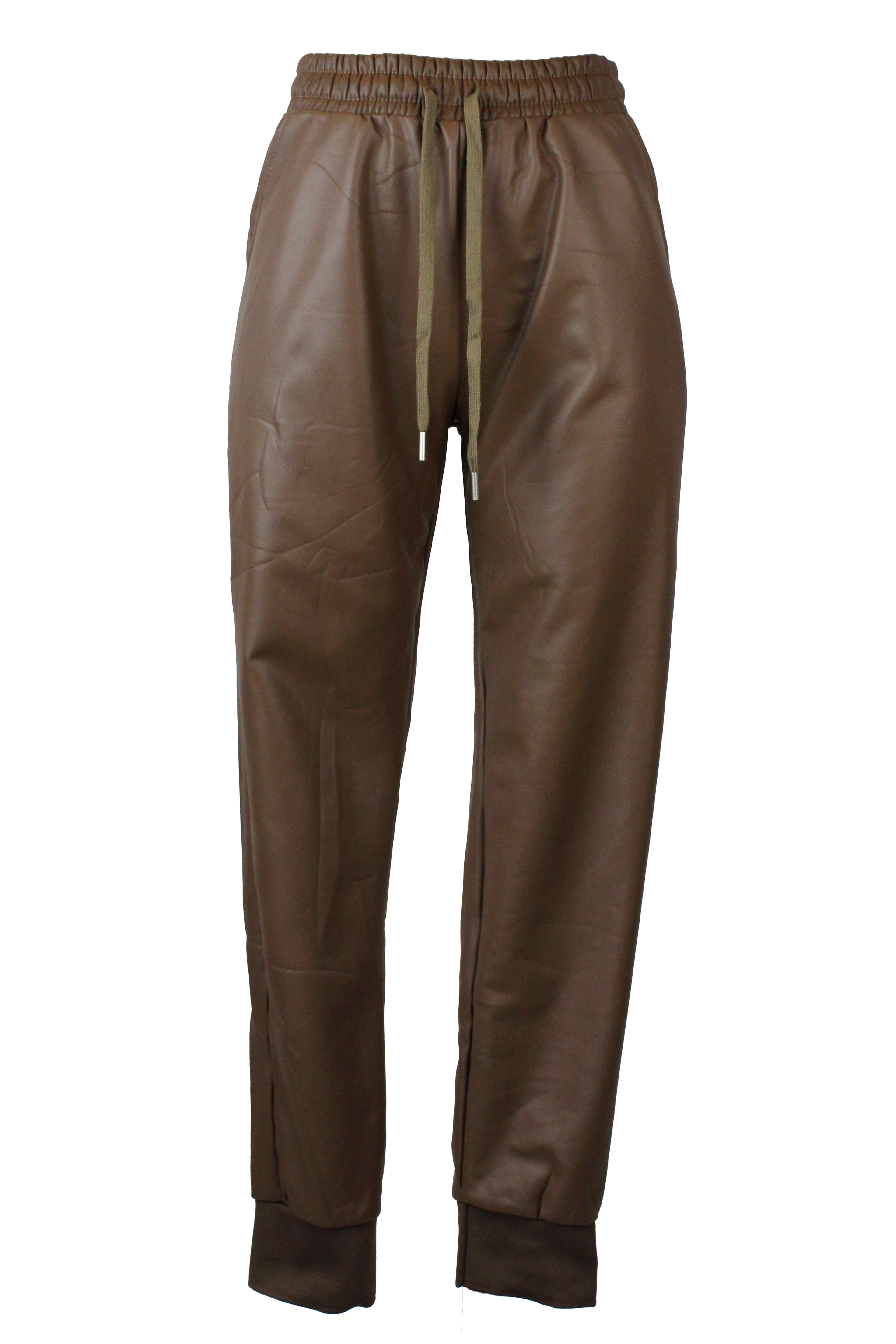 M502 Pantalón Vinipiel con Elsatico Parte Inferior Ajustada