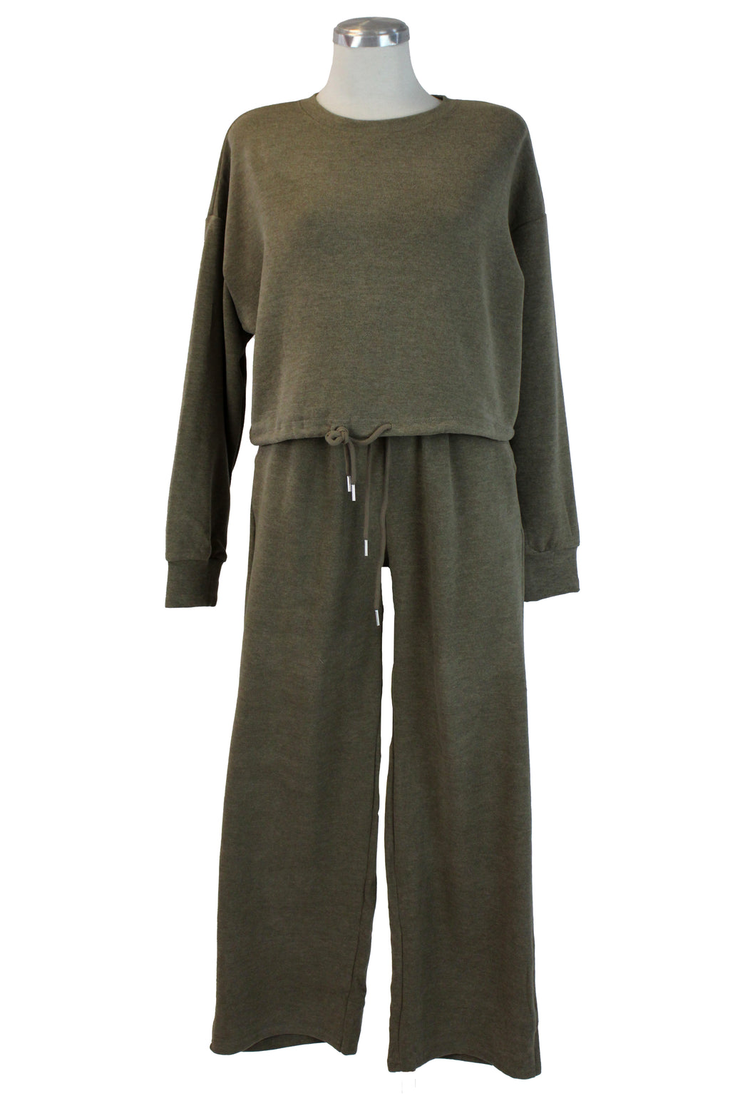 HJ-D525 Conjunto Suéter con Agujeta y Pantalón Liso