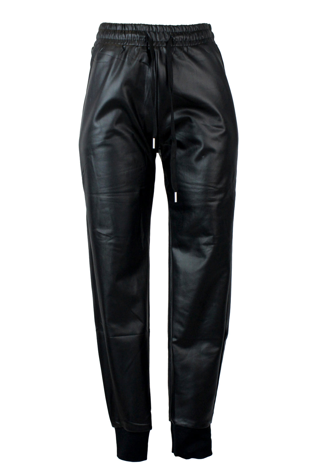 M502 Pantalón Vinipiel con Elsatico Parte Inferior Ajustada