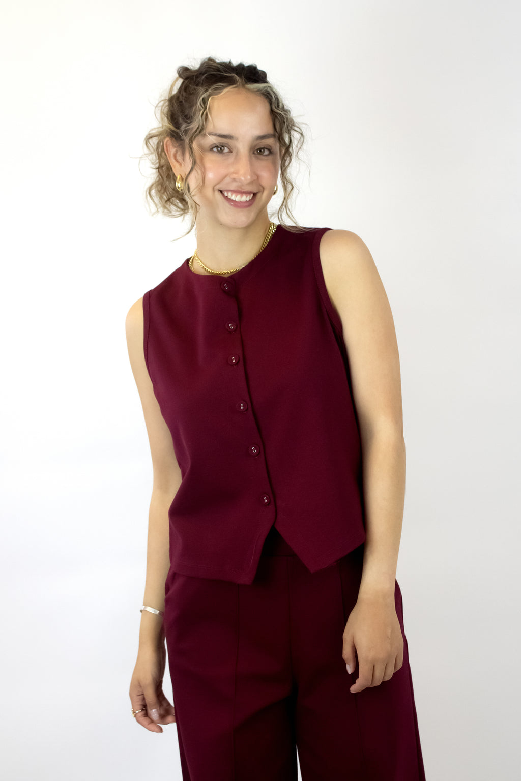 1301SPJ Conjunto Chaleco con Botes Pantalón Línea Punteada