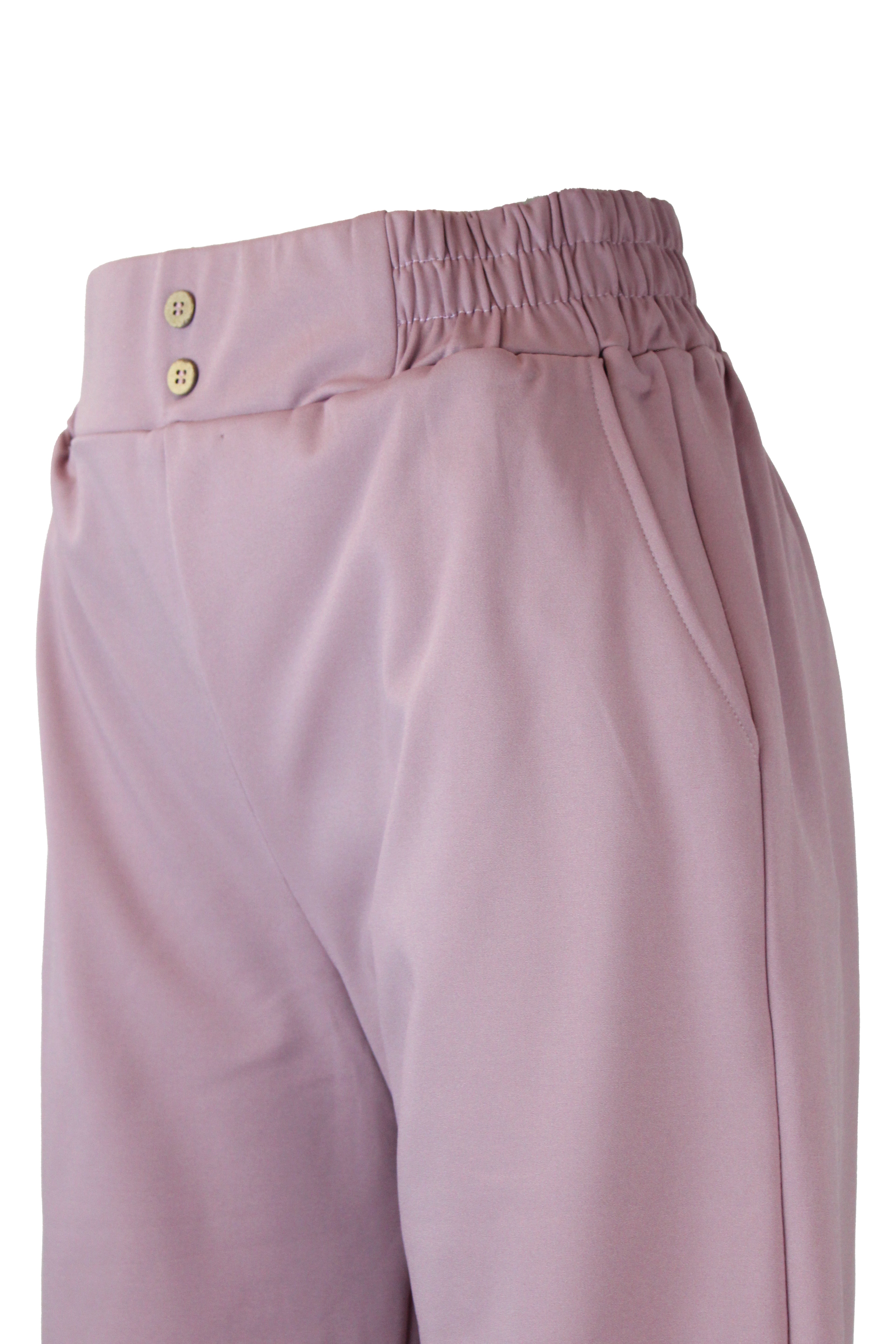 ZH-1786 Pantalon Recto con Pretina y Elastico Dos Botones Madera