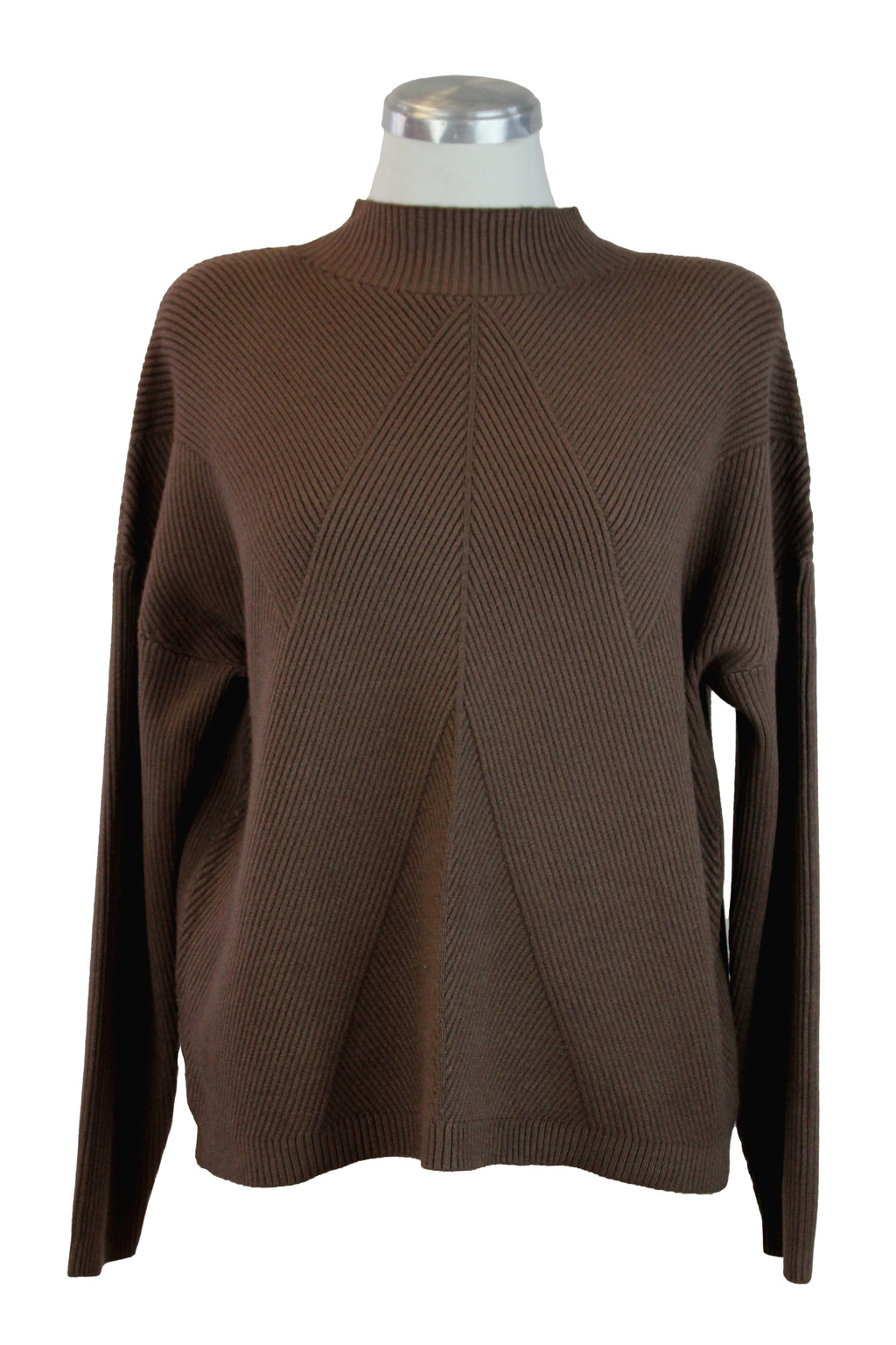 OJ-2660M Suéter Cuello de Tortuga Líneas Cruzadas