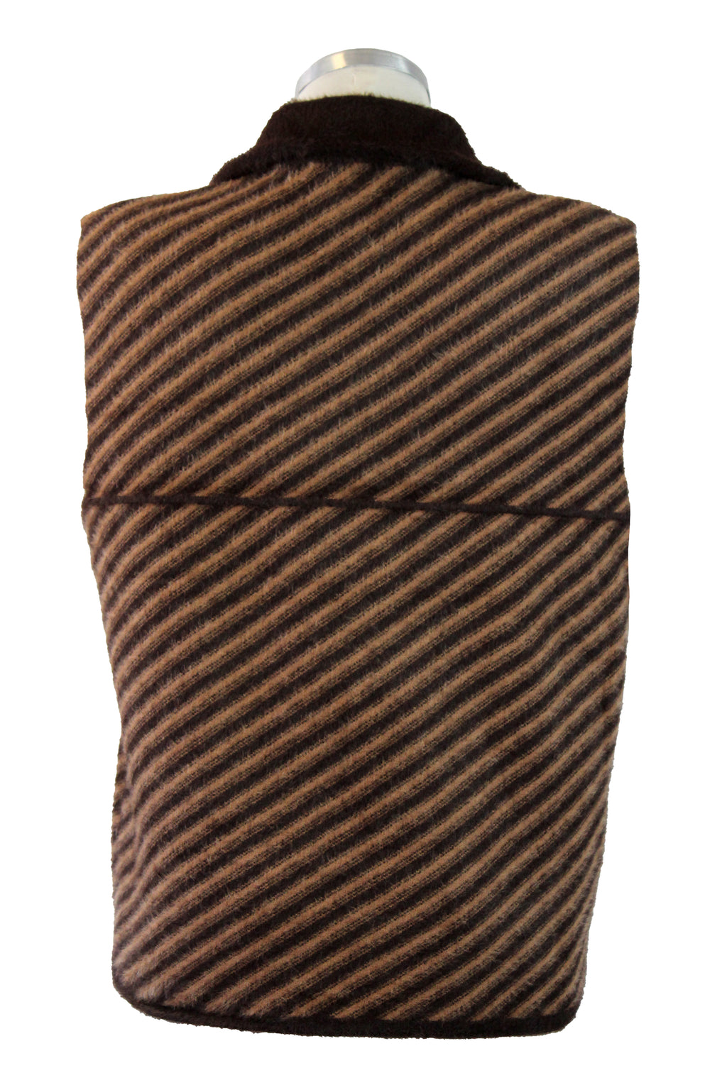 B225-1 Chaleco Líneas Afelpado Con Zipper