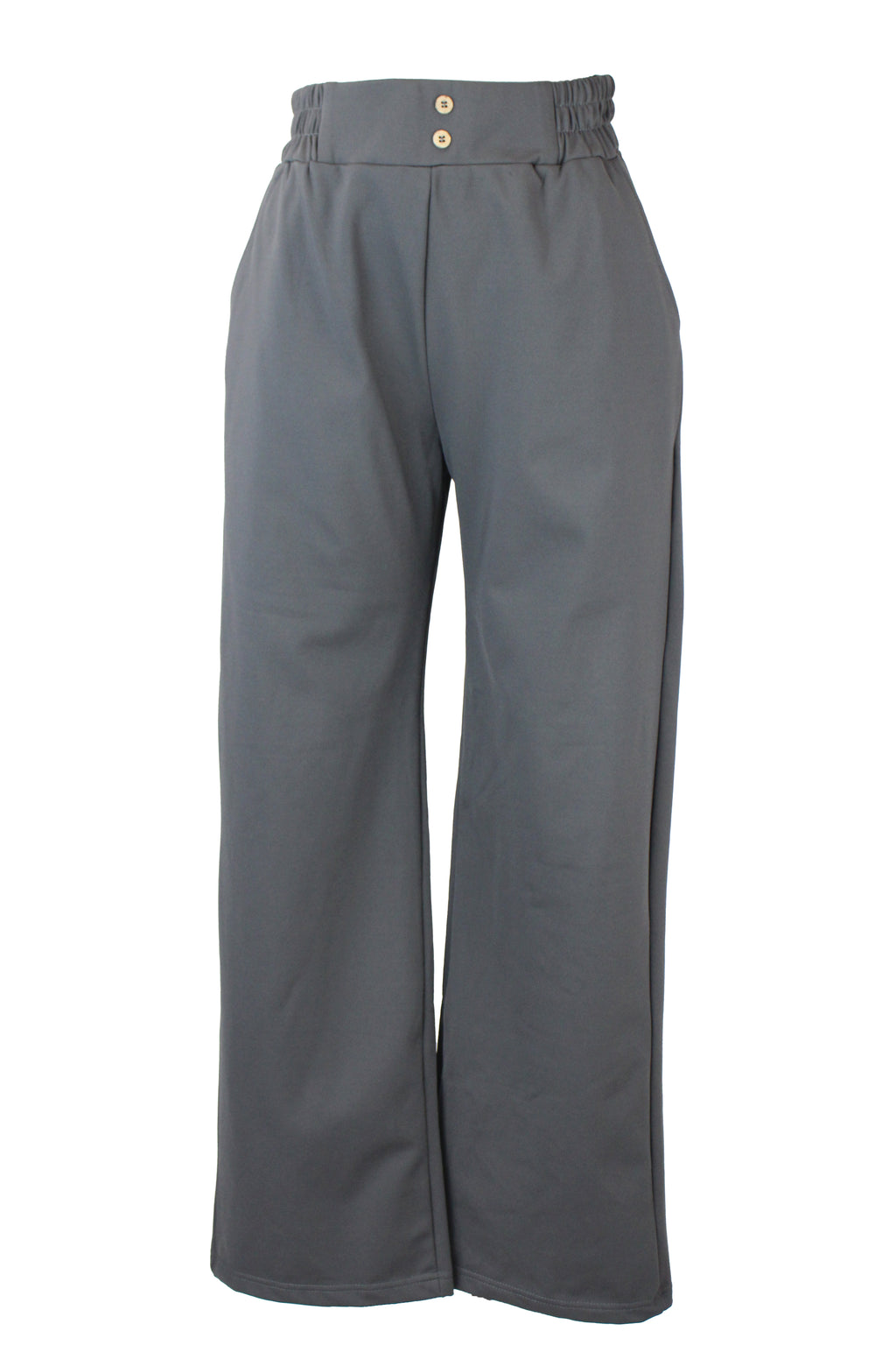 ZH-1786 Pantalon Recto con Pretina y Elastico Dos Botones Madera