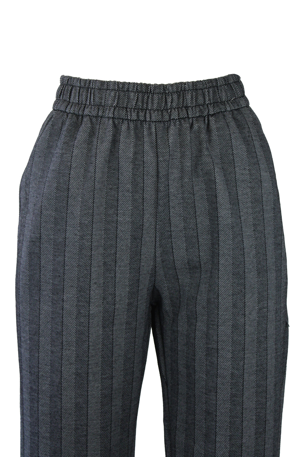R935 Pantalón Con Elástico Estampado Líneas