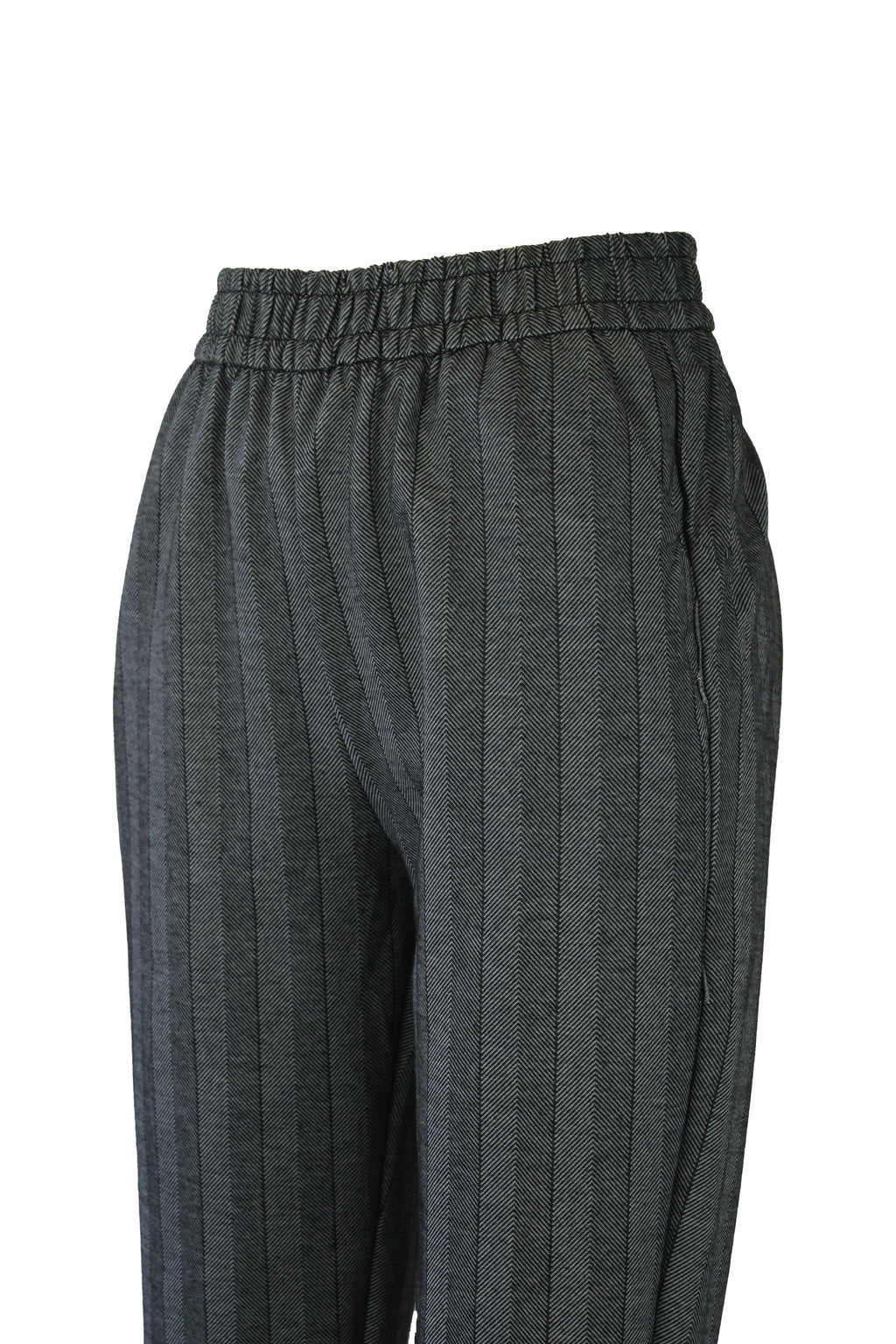 R935 Pantalón Con Elástico Estampado Líneas