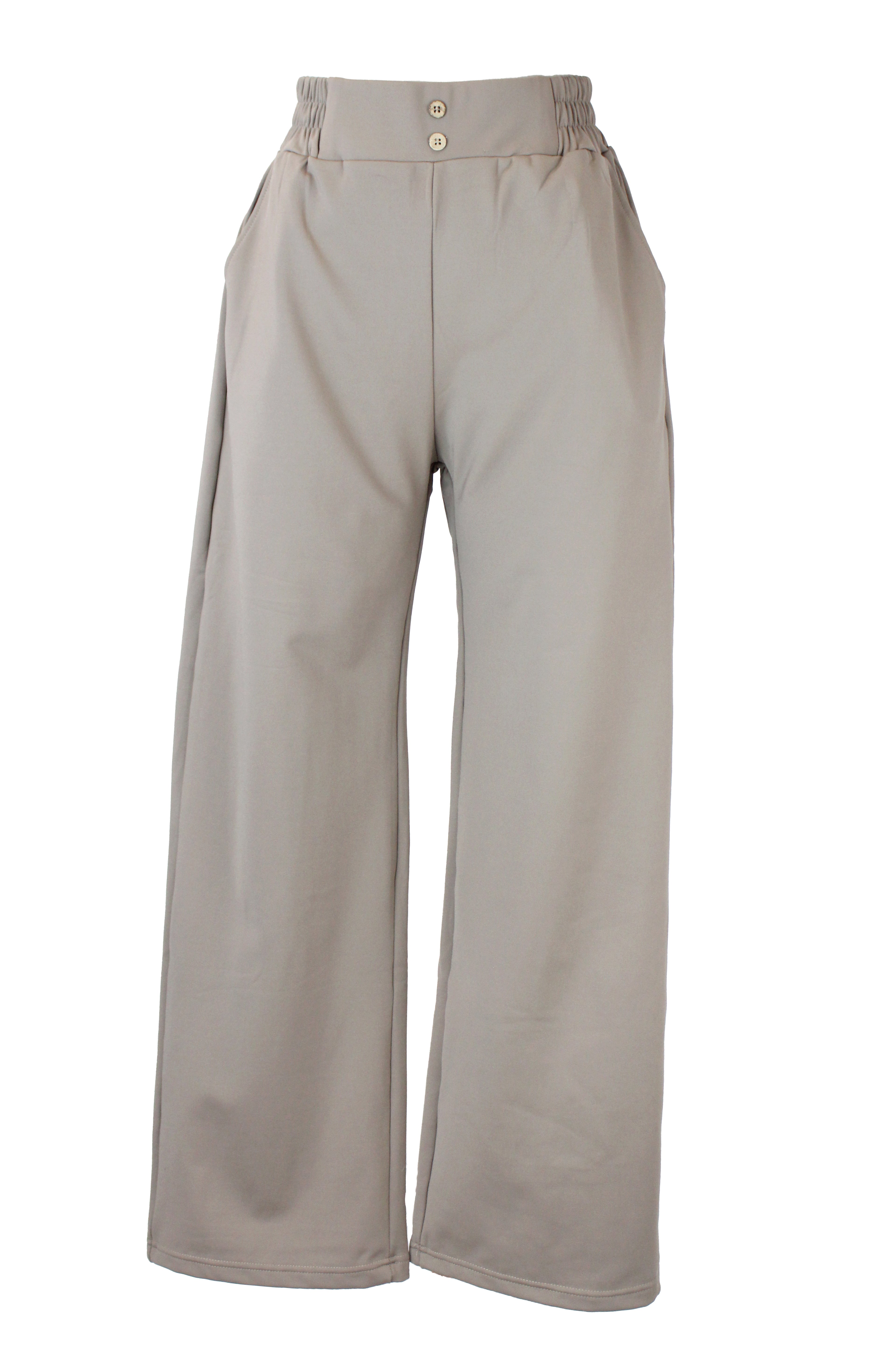 ZH-1786 Pantalon Recto con Pretina y Elastico Dos Botones Madera