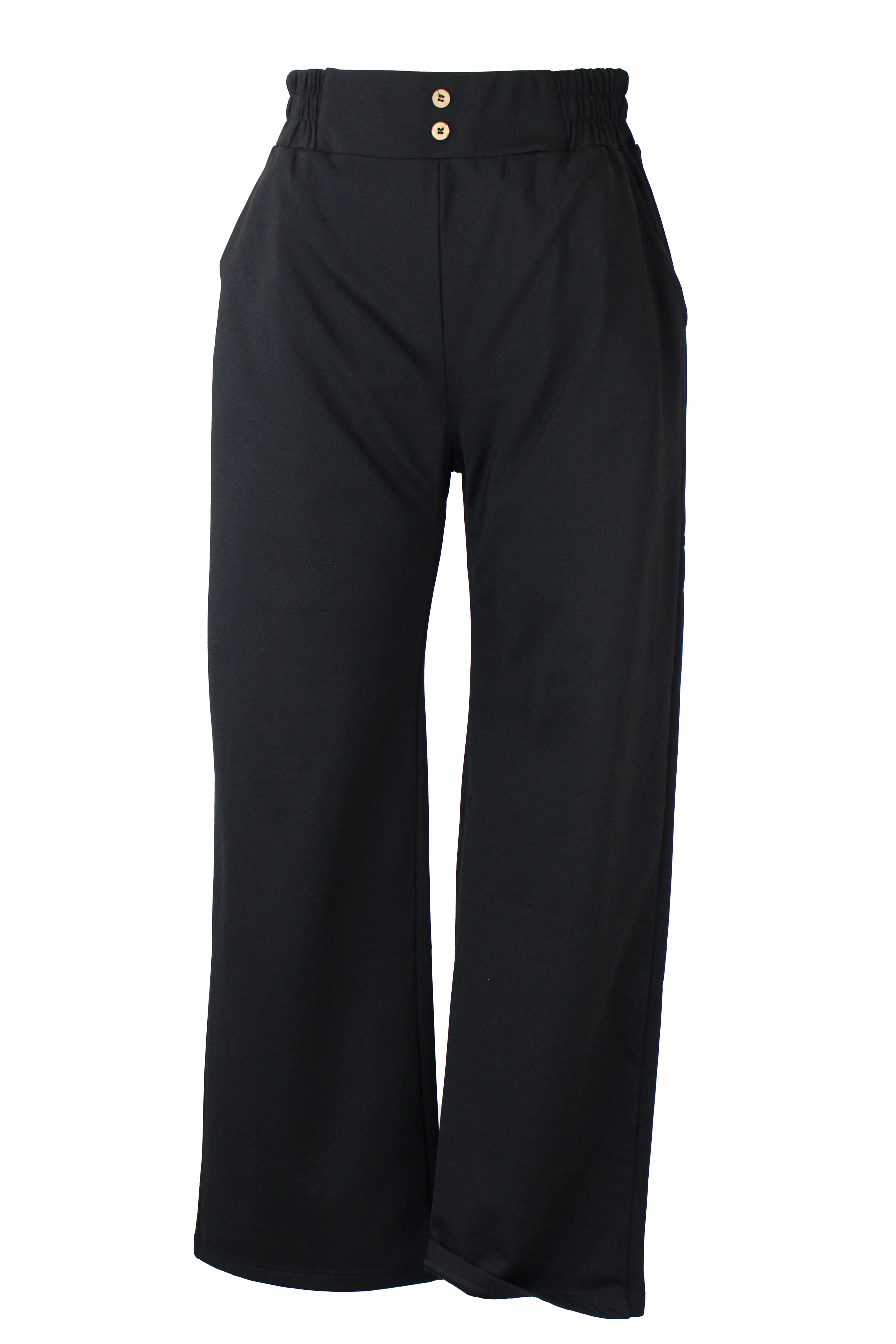 ZH-1786 Pantalon Recto con Pretina y Elastico Dos Botones Madera