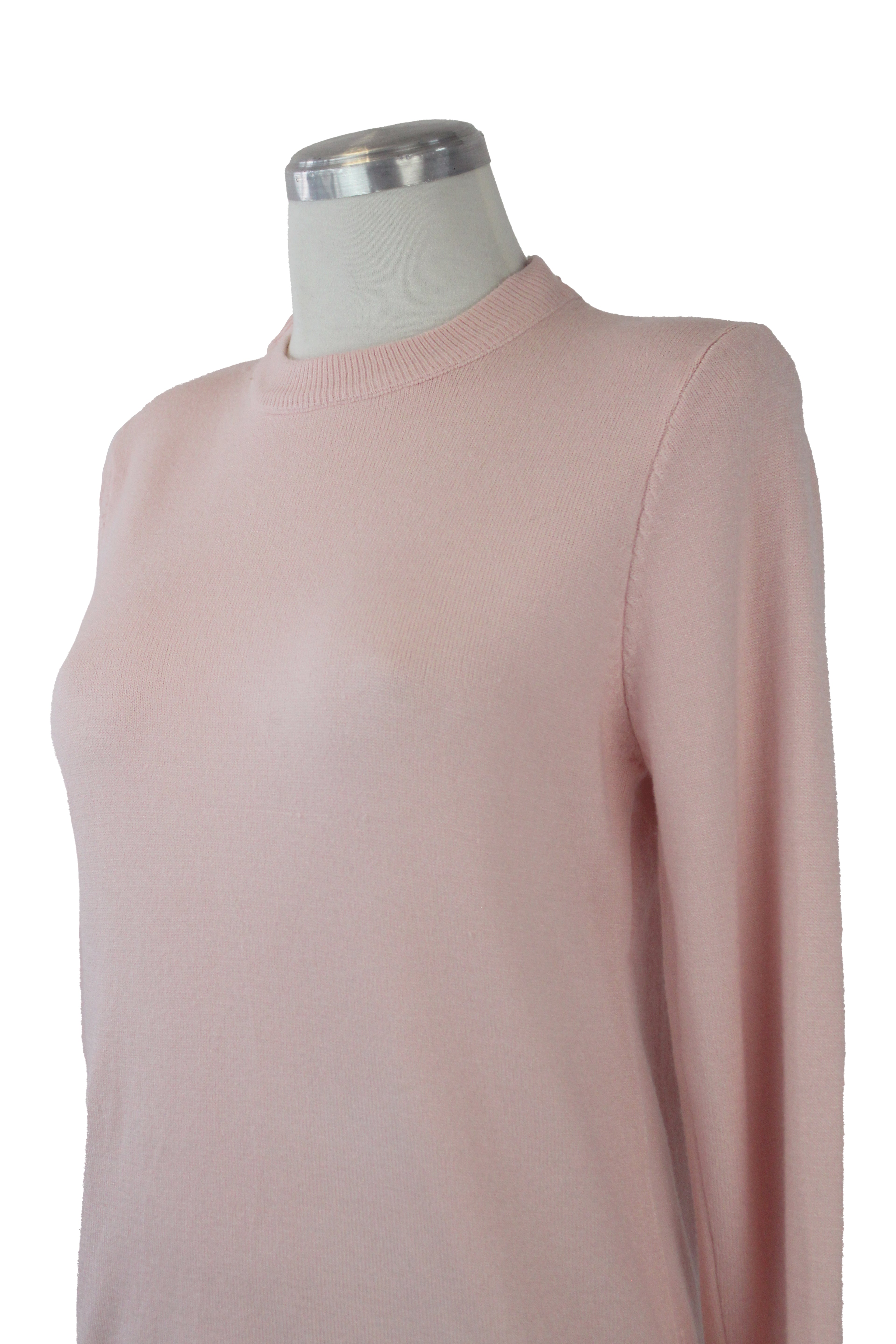 23-7095 Suéter Liso Bordado Cuello Y Muñeca