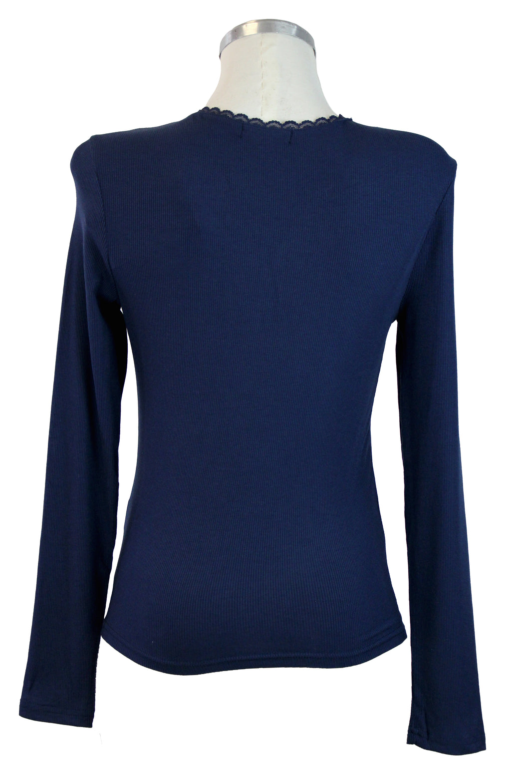 T3401 Blusa Manga Larga con Botones y Encaje