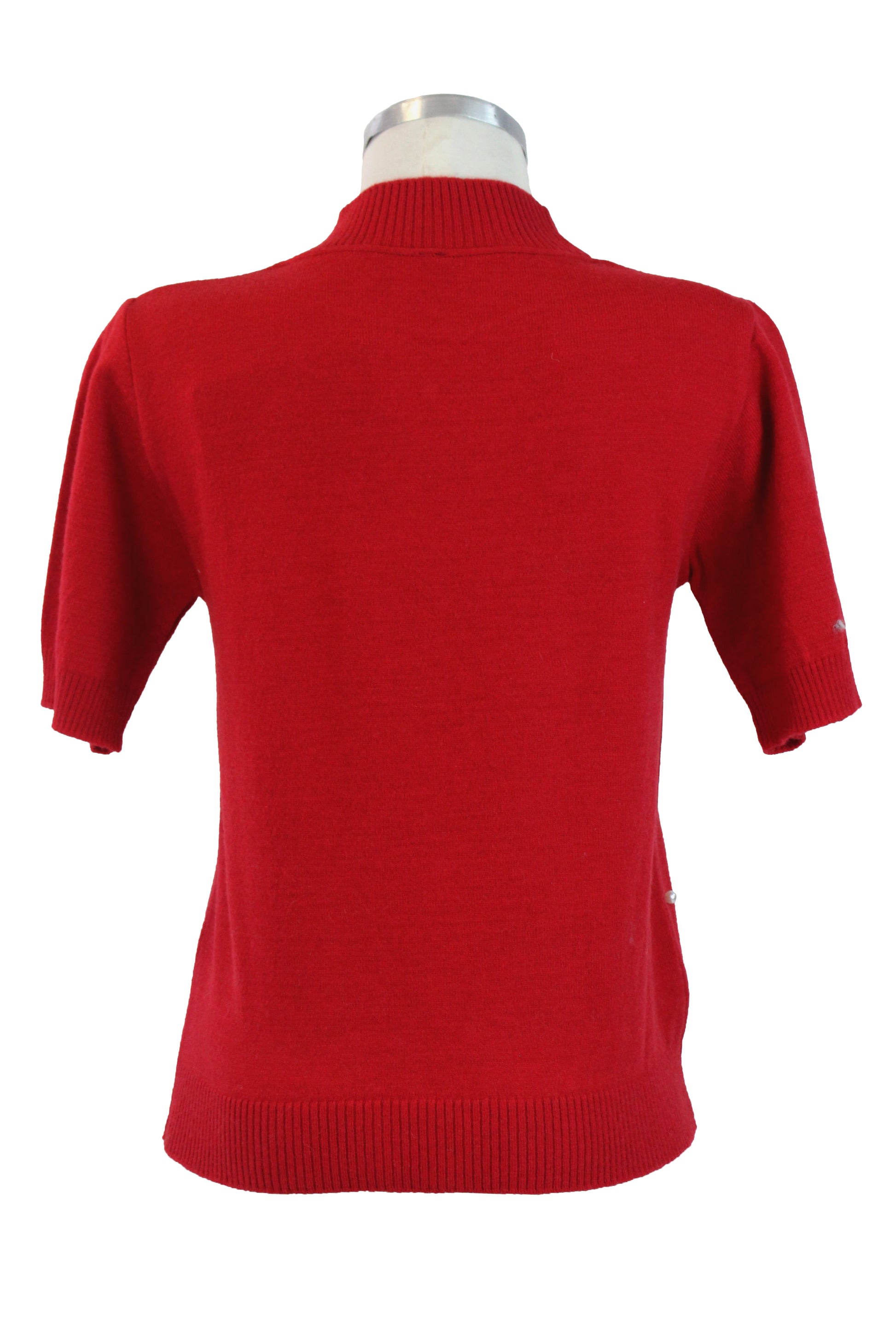 2568 Blusa Cuello Punteado Decoración Perlas