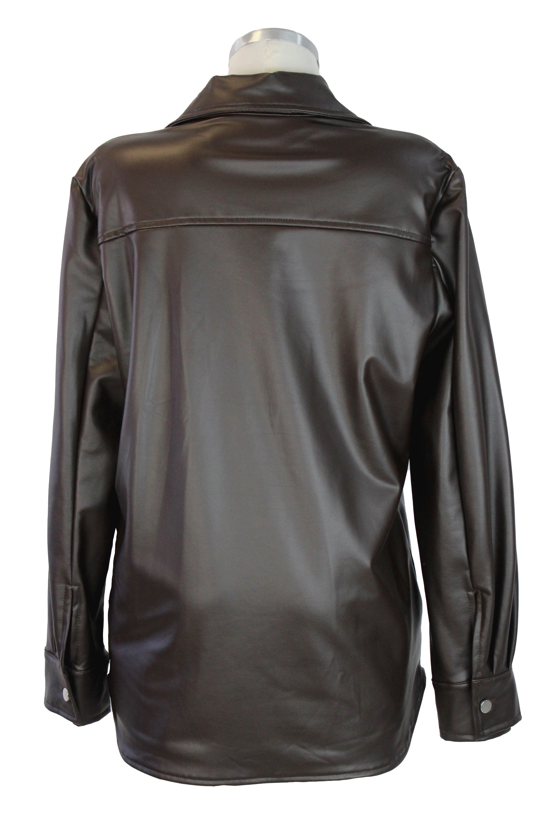 LK02909 Sobrecamisa Vinipiel  con 2 Bolsas Boton Plata