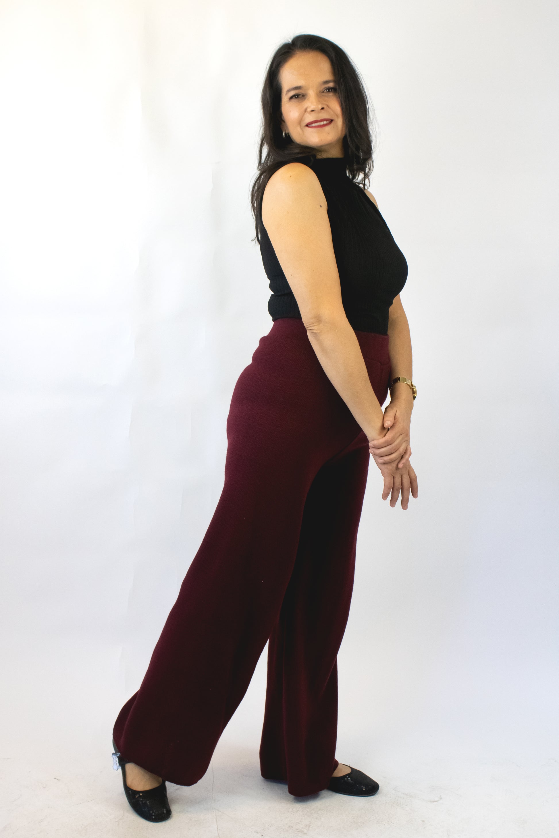 23543 Pantalón Recto Tejido con Pretina