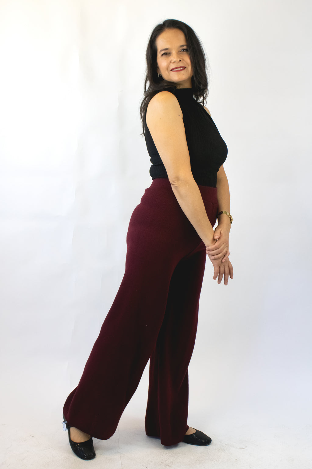 23543 Pantalón Recto Tejido con Pretina