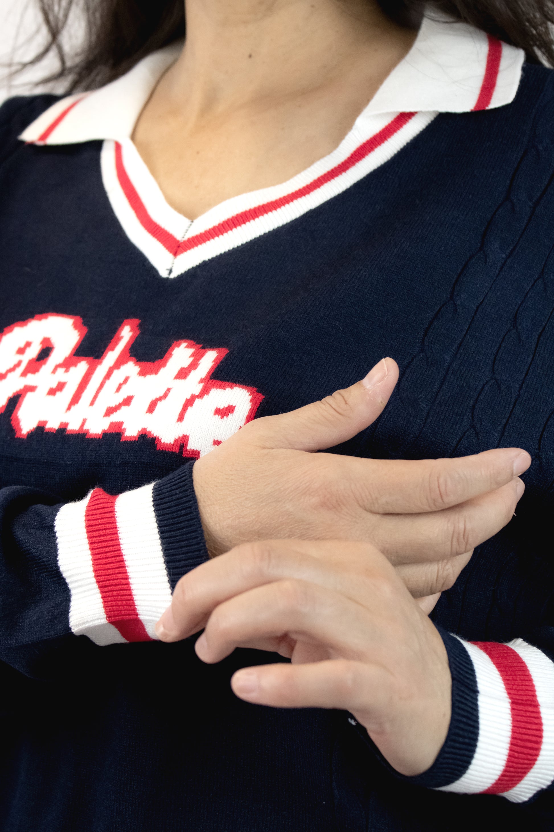 WJ-1093 Conjunto Suéter Palette con Cuello y Franjas