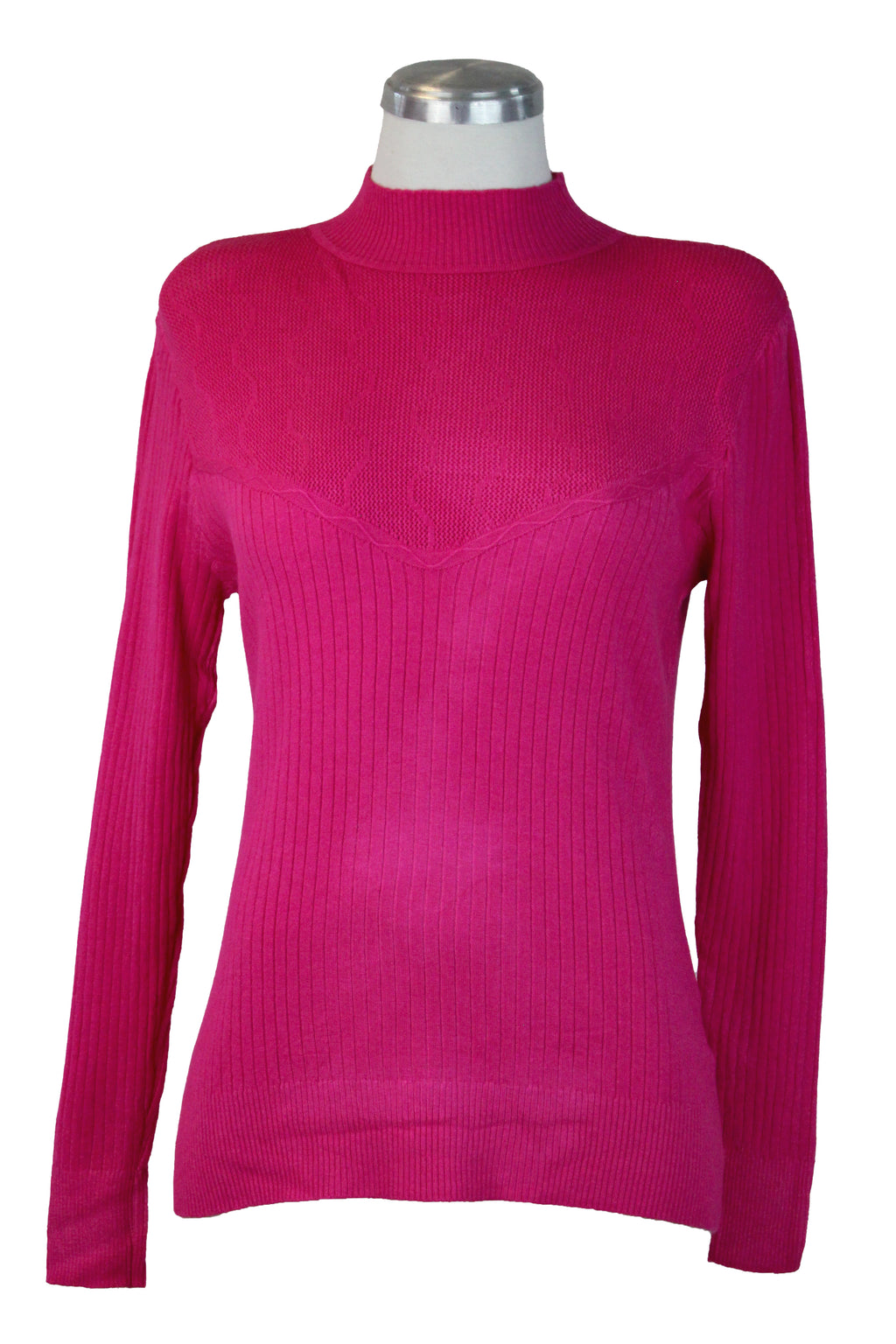 23-0048 Suéter Tejido Punto y Rayas Cuello Tortuga