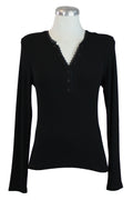 T3401 Blusa Manga Larga con Botones y Encaje