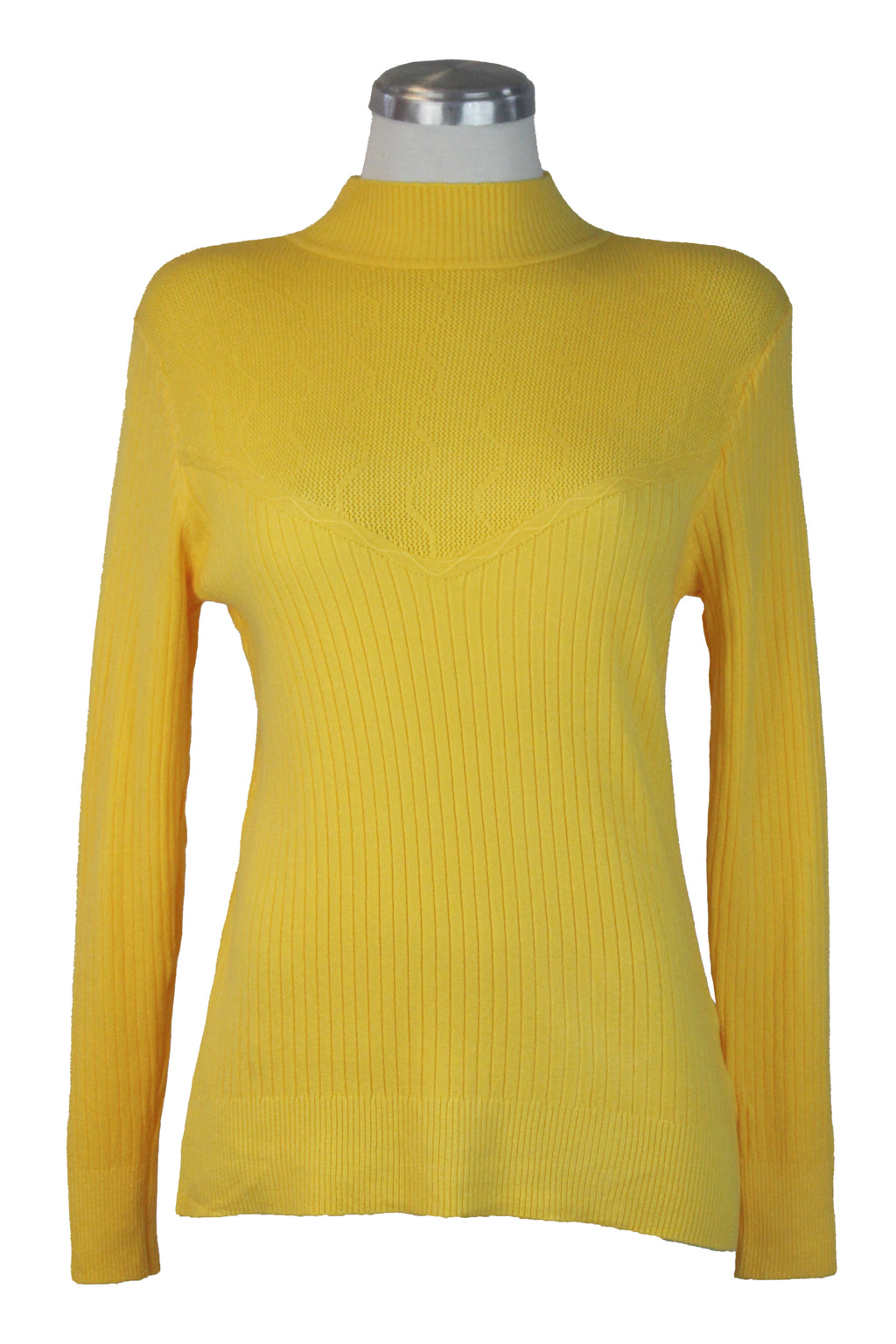 23-0048 Suéter Tejido Punto y Rayas Cuello Tortuga