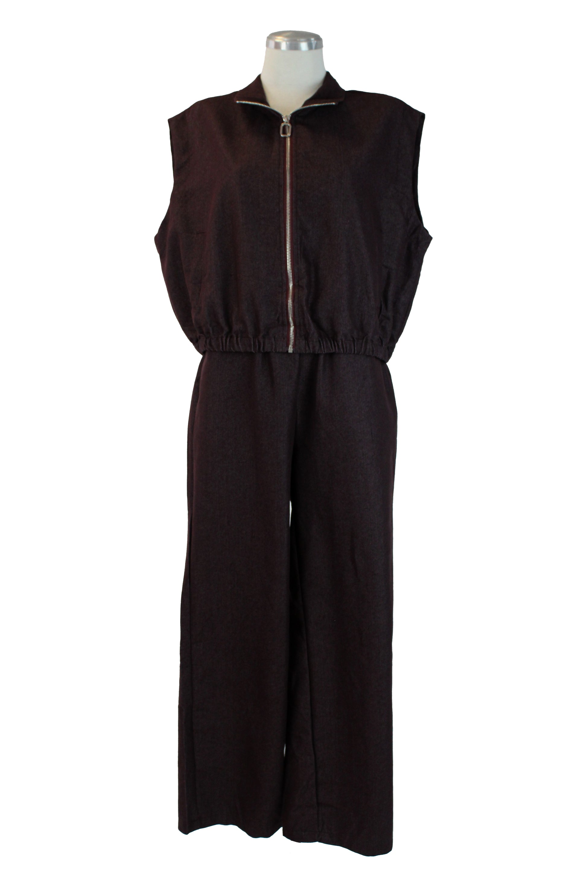 MK-0592 Conjunto de Mezclilla sin Mangas y Cuello Alto