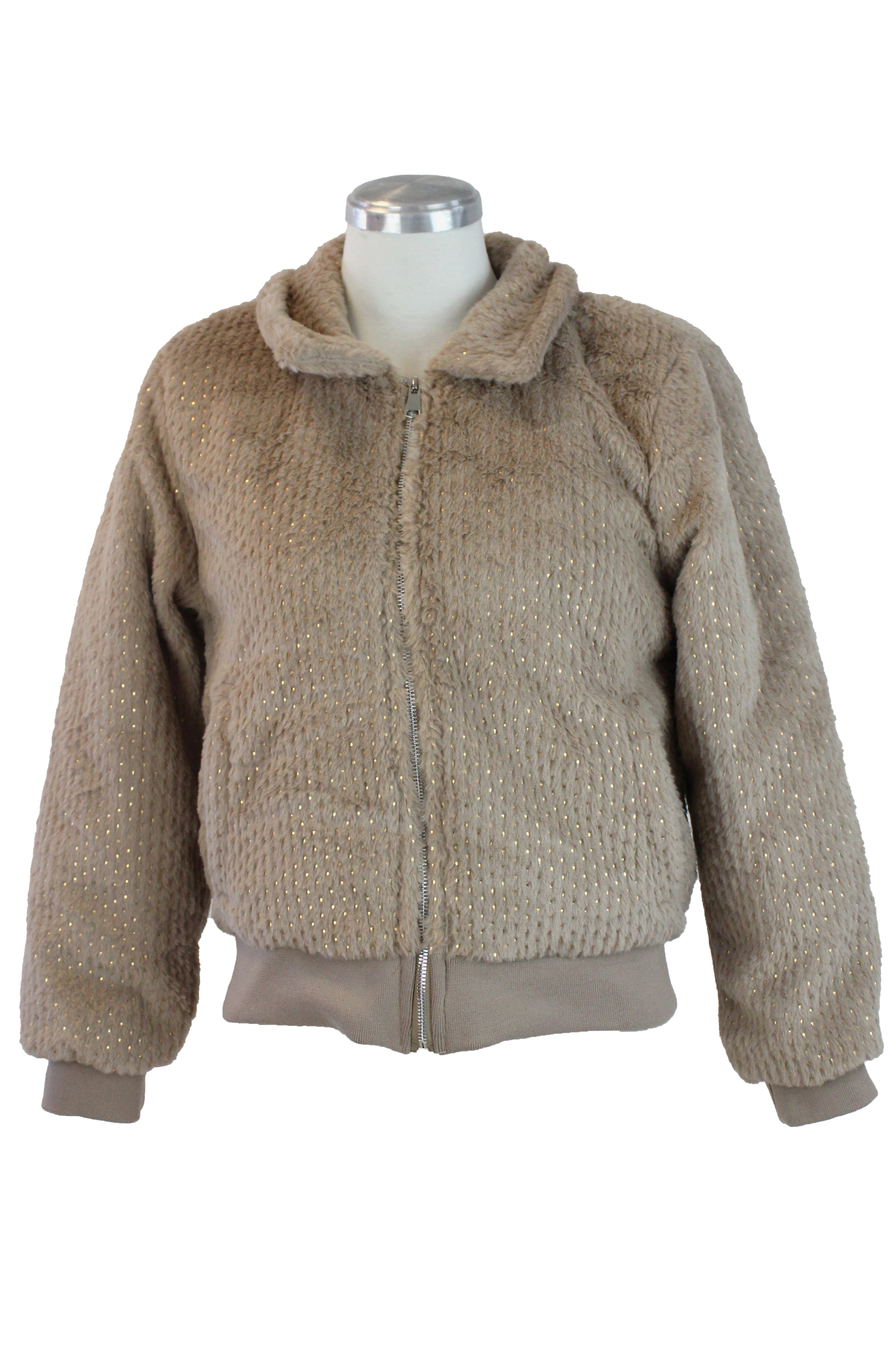 MXT24158F Chamarra Afelpada con Brillos