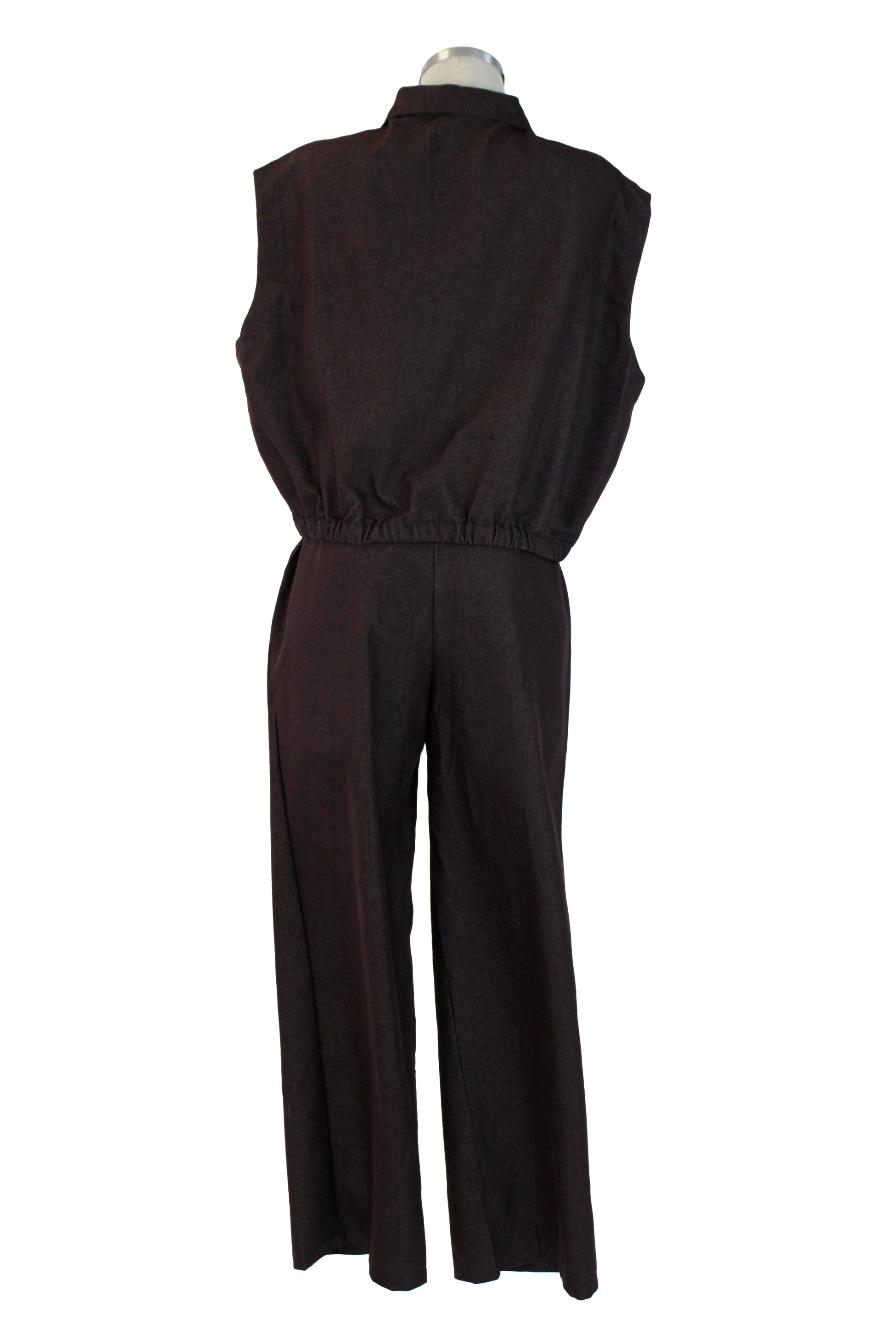 MK-0592 Conjunto de Mezclilla sin Mangas y Cuello Alto