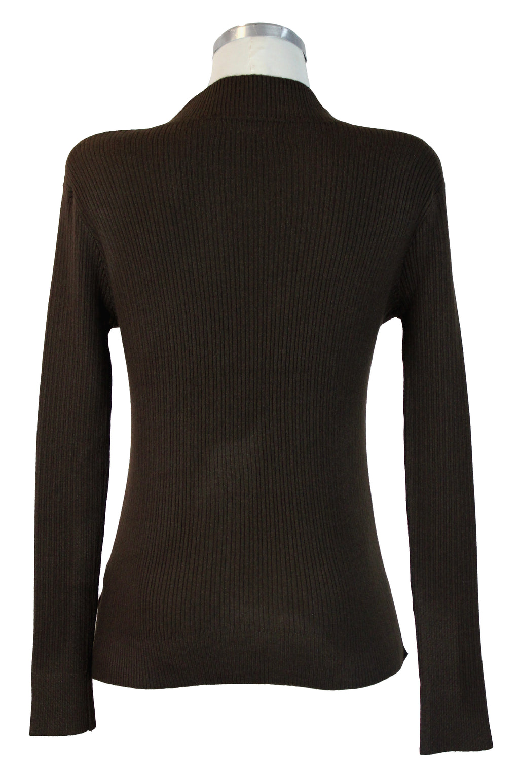 23-0048 Suéter Tejido Punto y Rayas Cuello Tortuga