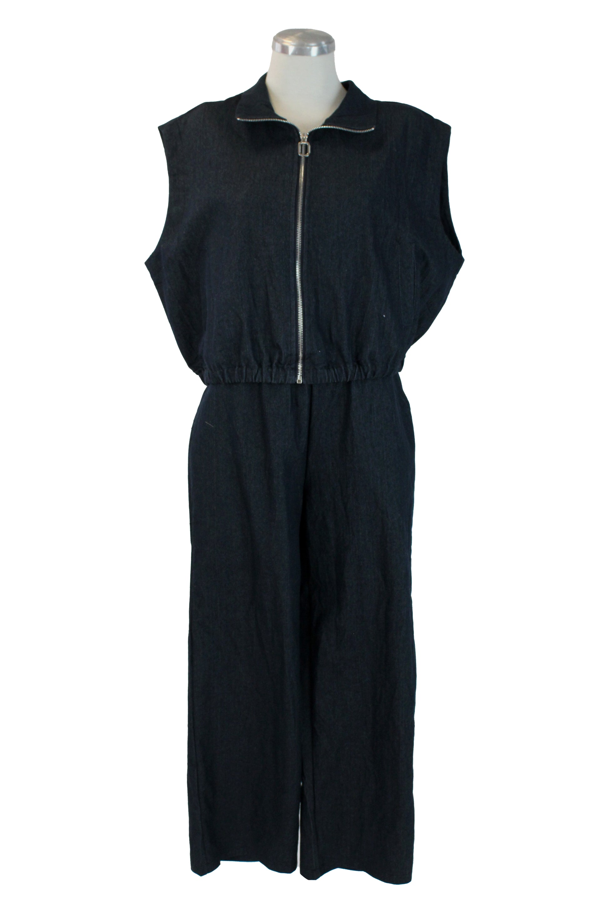 MK-0592 Conjunto de Mezclilla sin Mangas y Cuello Alto