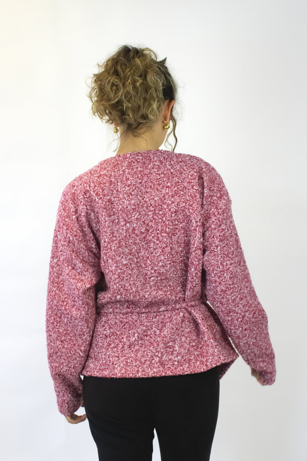 1314TEJ Suéter Afelpado con Ceñidor de Jareta