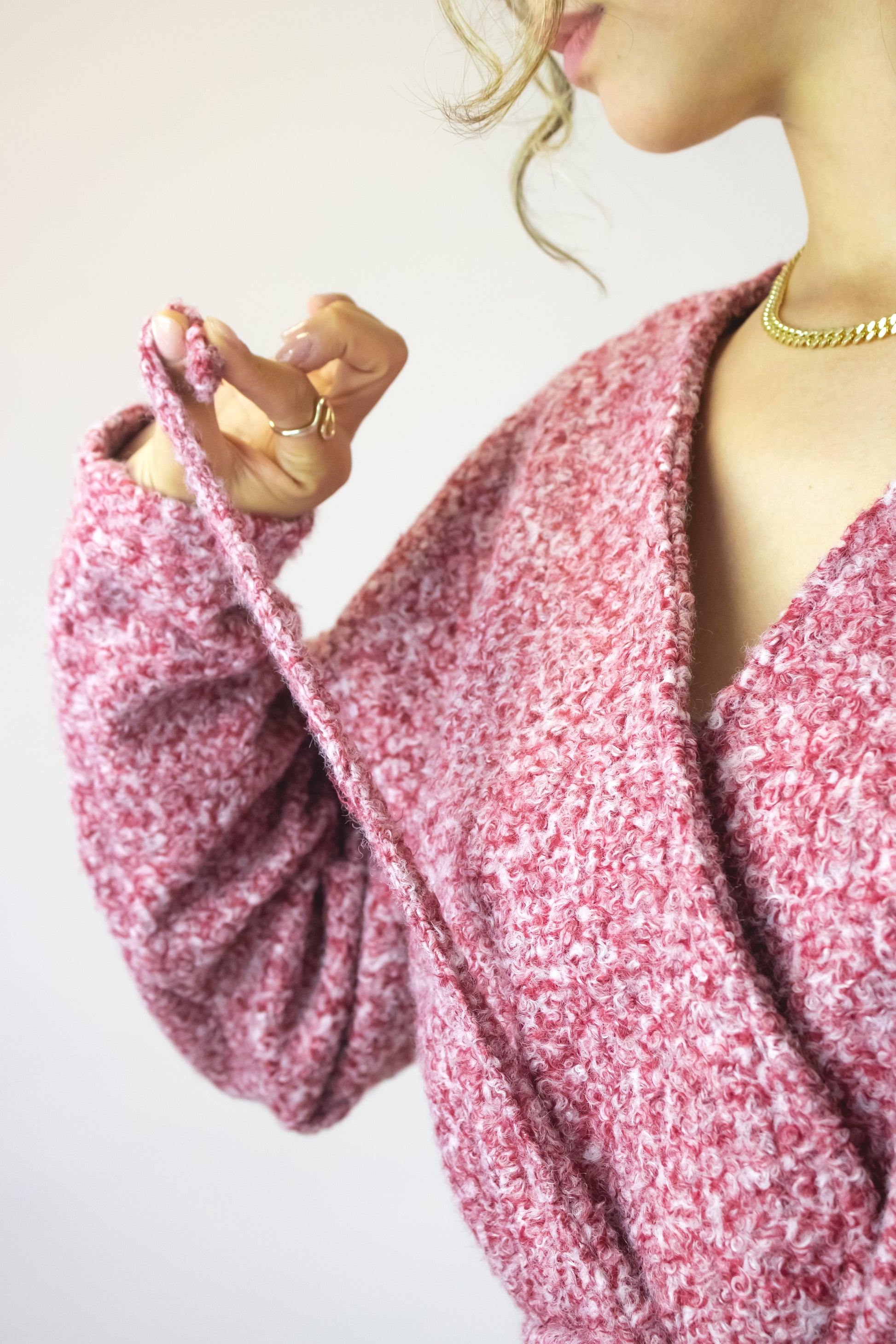 1314TEJ Suéter Afelpado con Ceñidor de Jareta