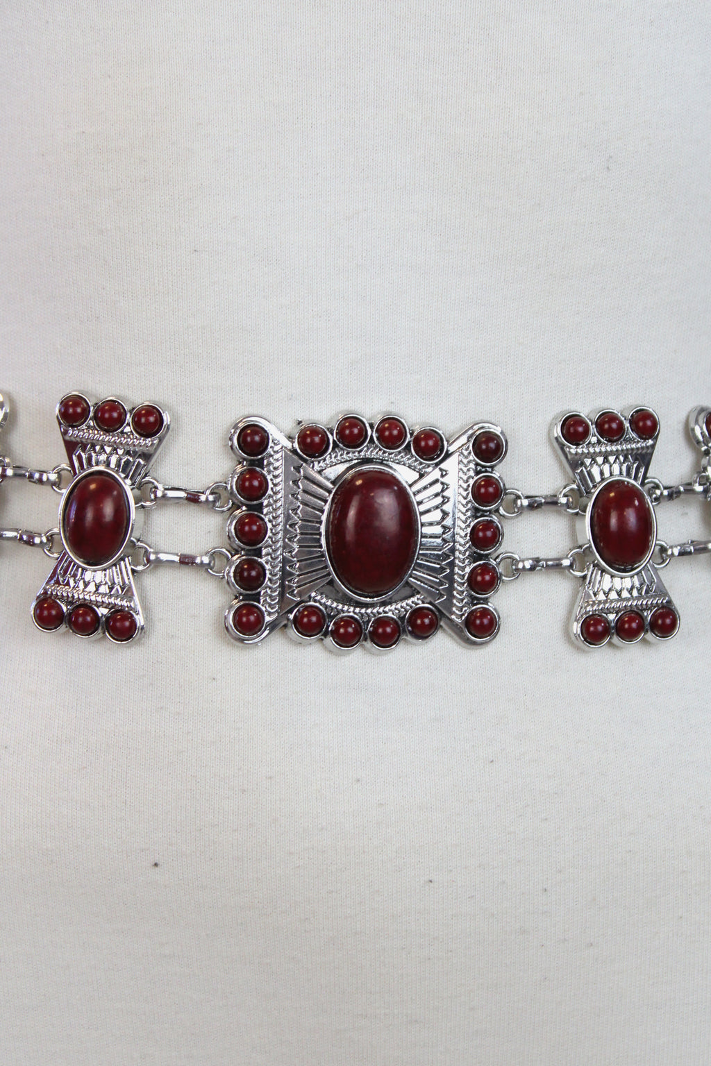 8427 Cinto Metal Cuadros con Piedras