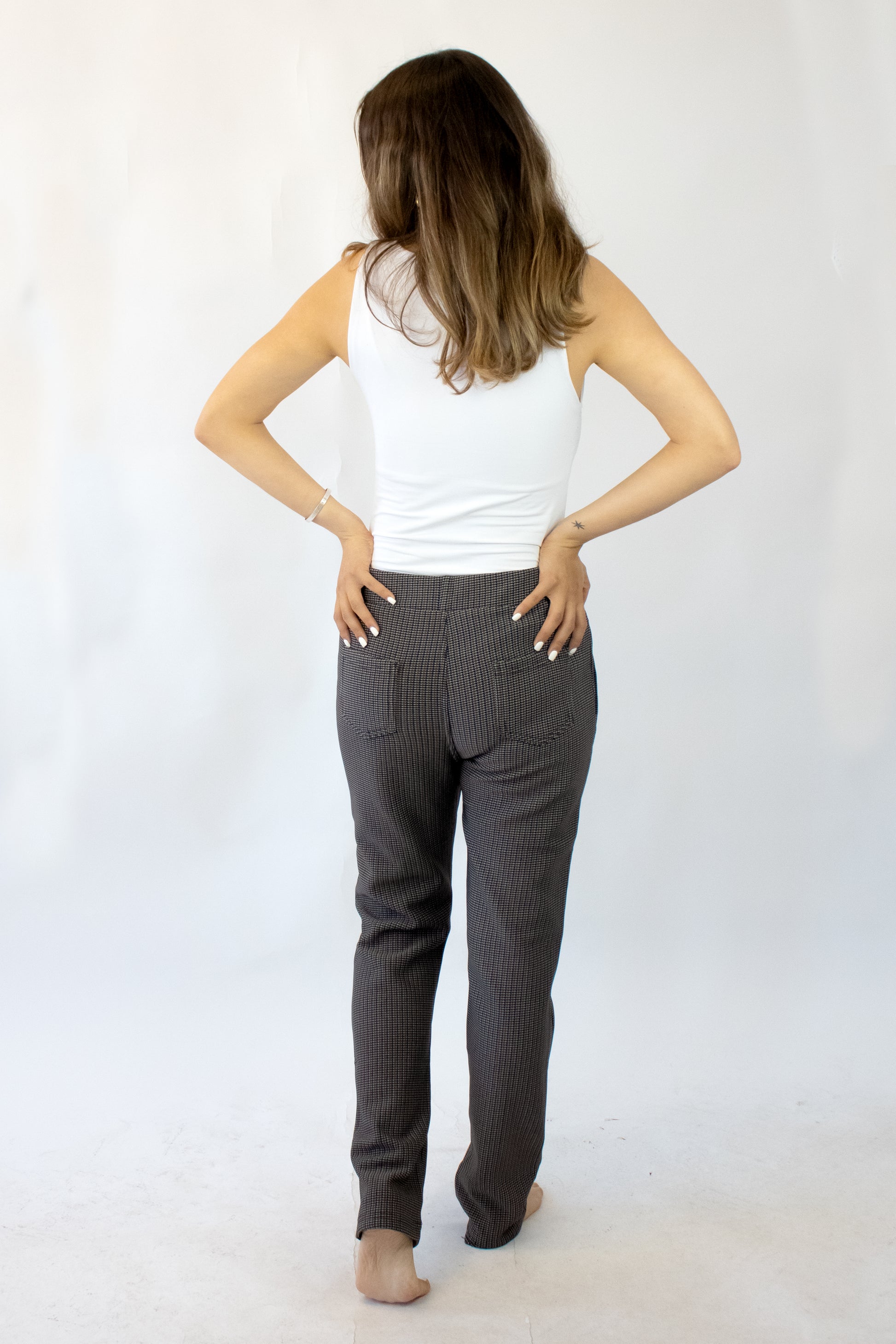 JW3159 Pantalón a Cuadros Con Elástico Superior