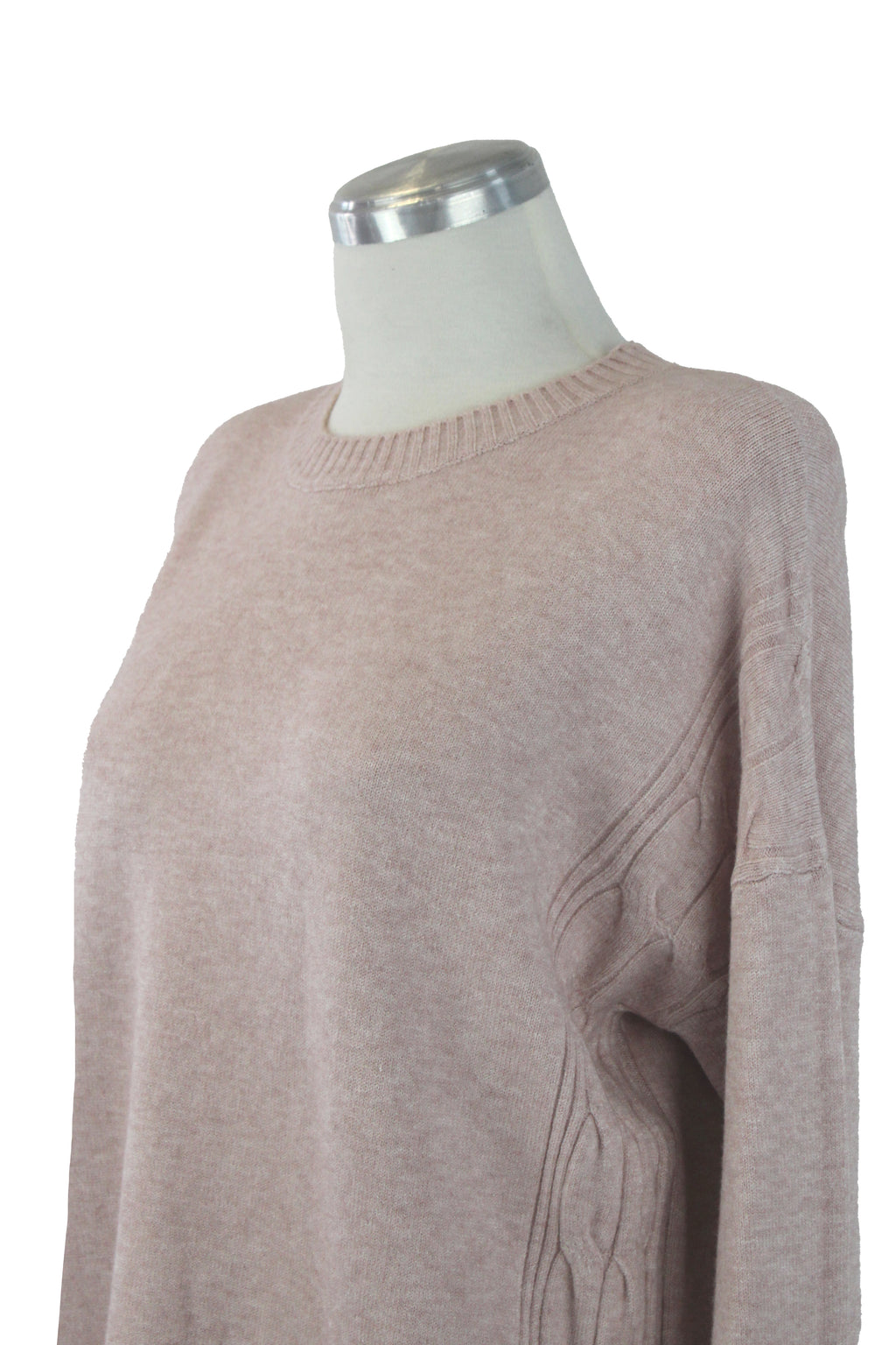 3238 Suéter Tejido y Doble Trenza a los Costados