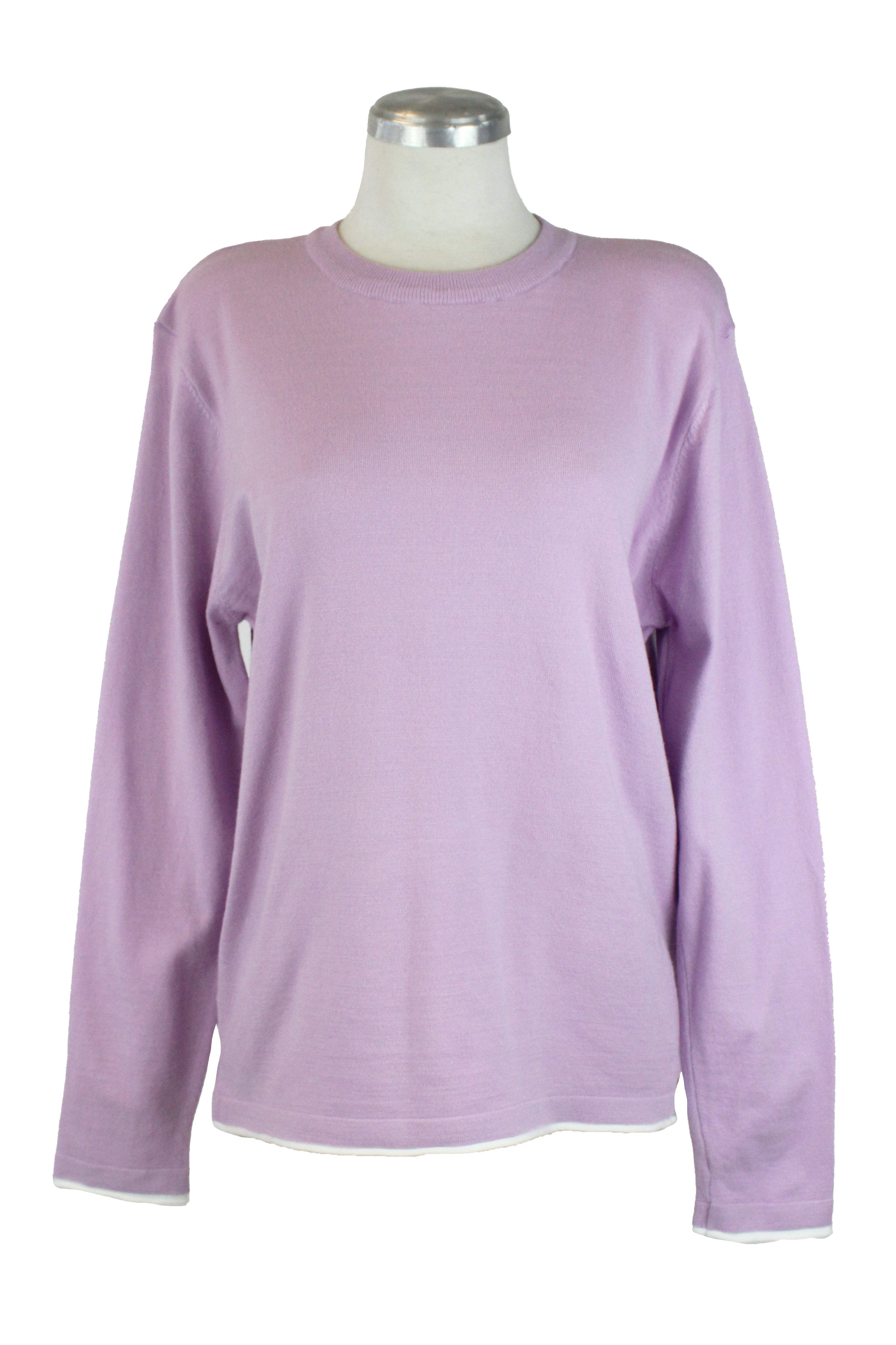 L1623 Suéter Liso Doble Costura Inferior