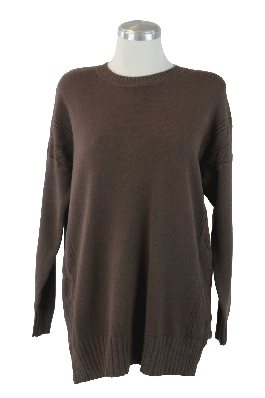 3238 Suéter Tejido y Doble Trenza a los Costados