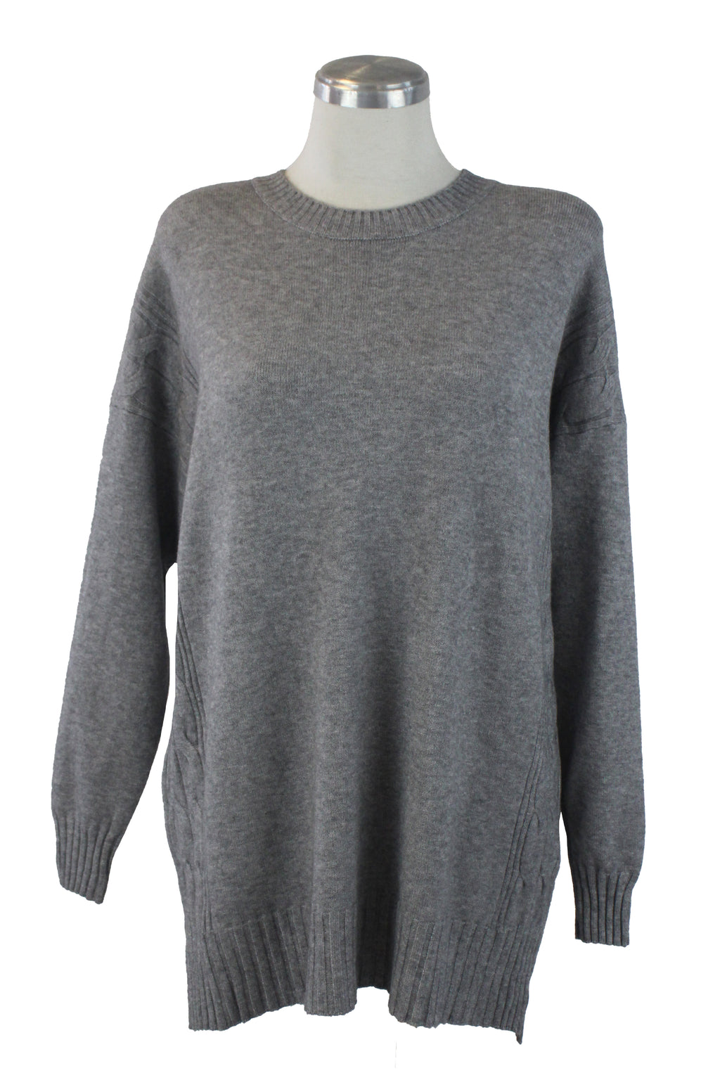 3238 Suéter Tejido y Doble Trenza a los Costados