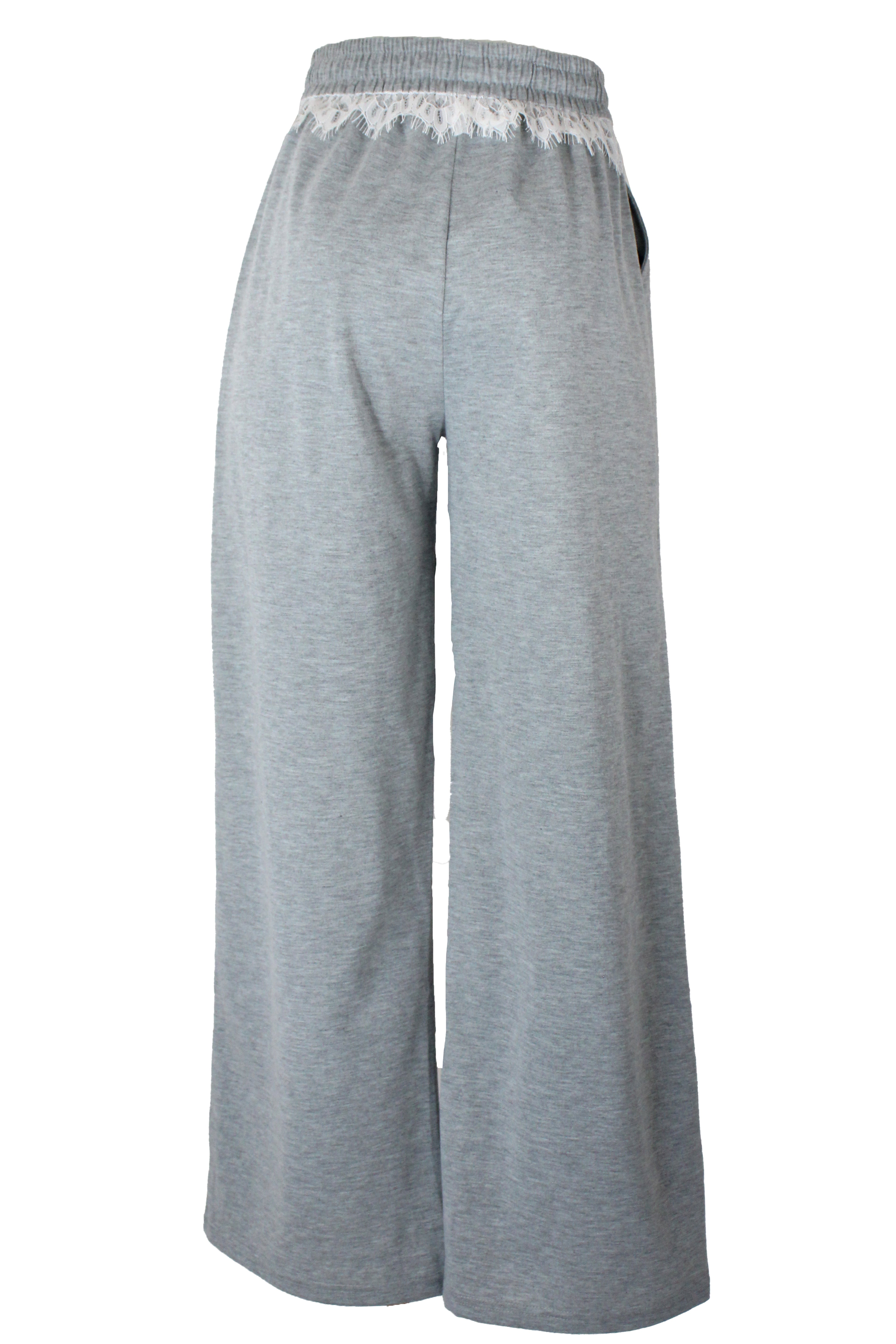 ZH-1675 Pantalonera Recta con Encaje Superior