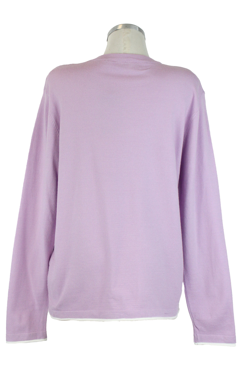 L1623 Suéter Liso Doble Costura Inferior