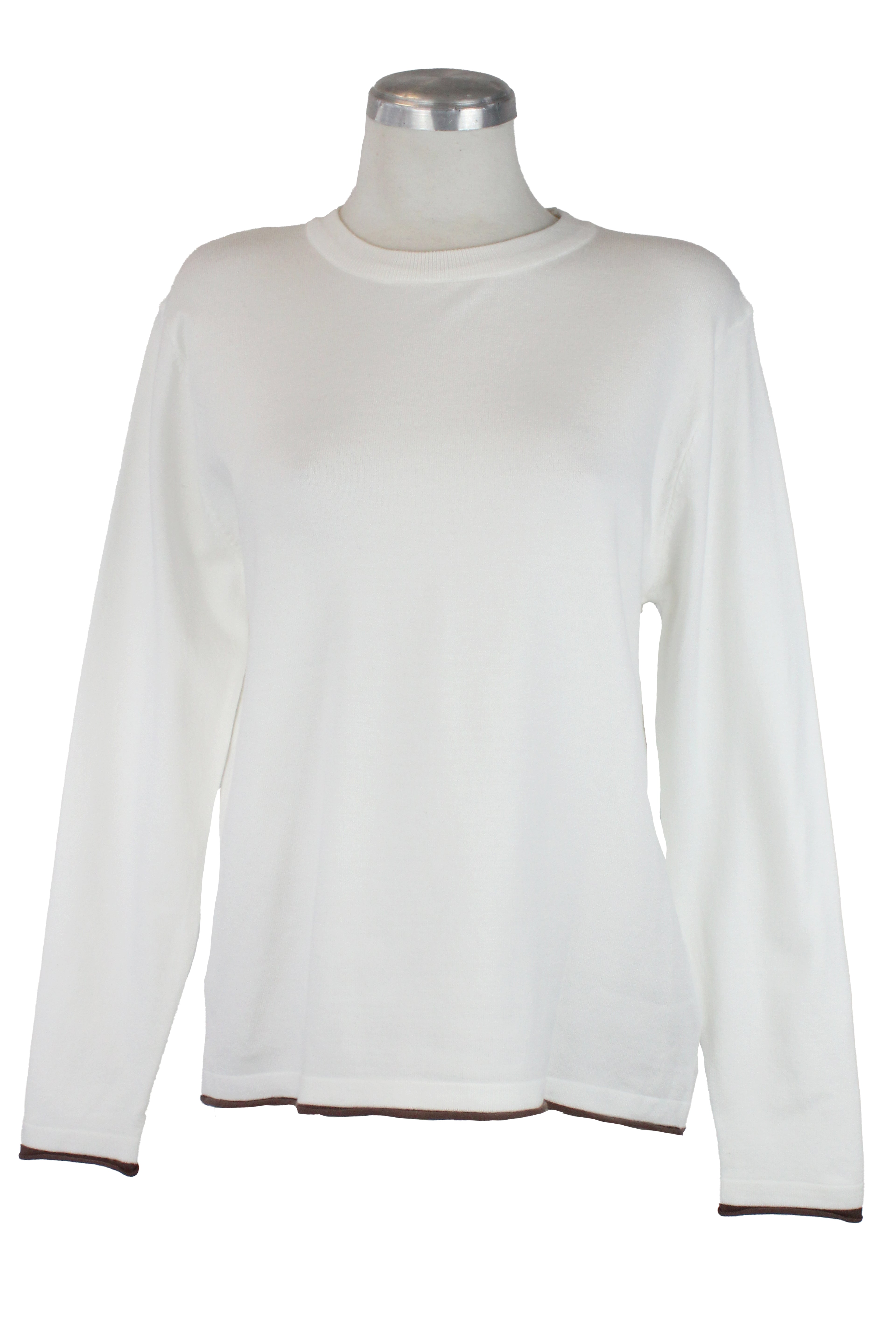 L1623 Suéter Liso Doble Costura Inferior