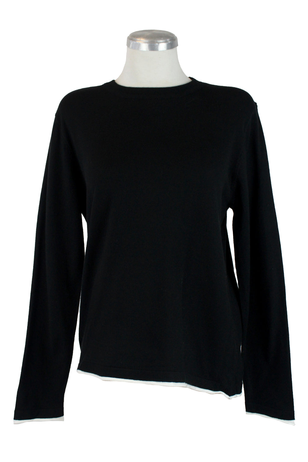 L1623 Suéter Liso Doble Costura Inferior