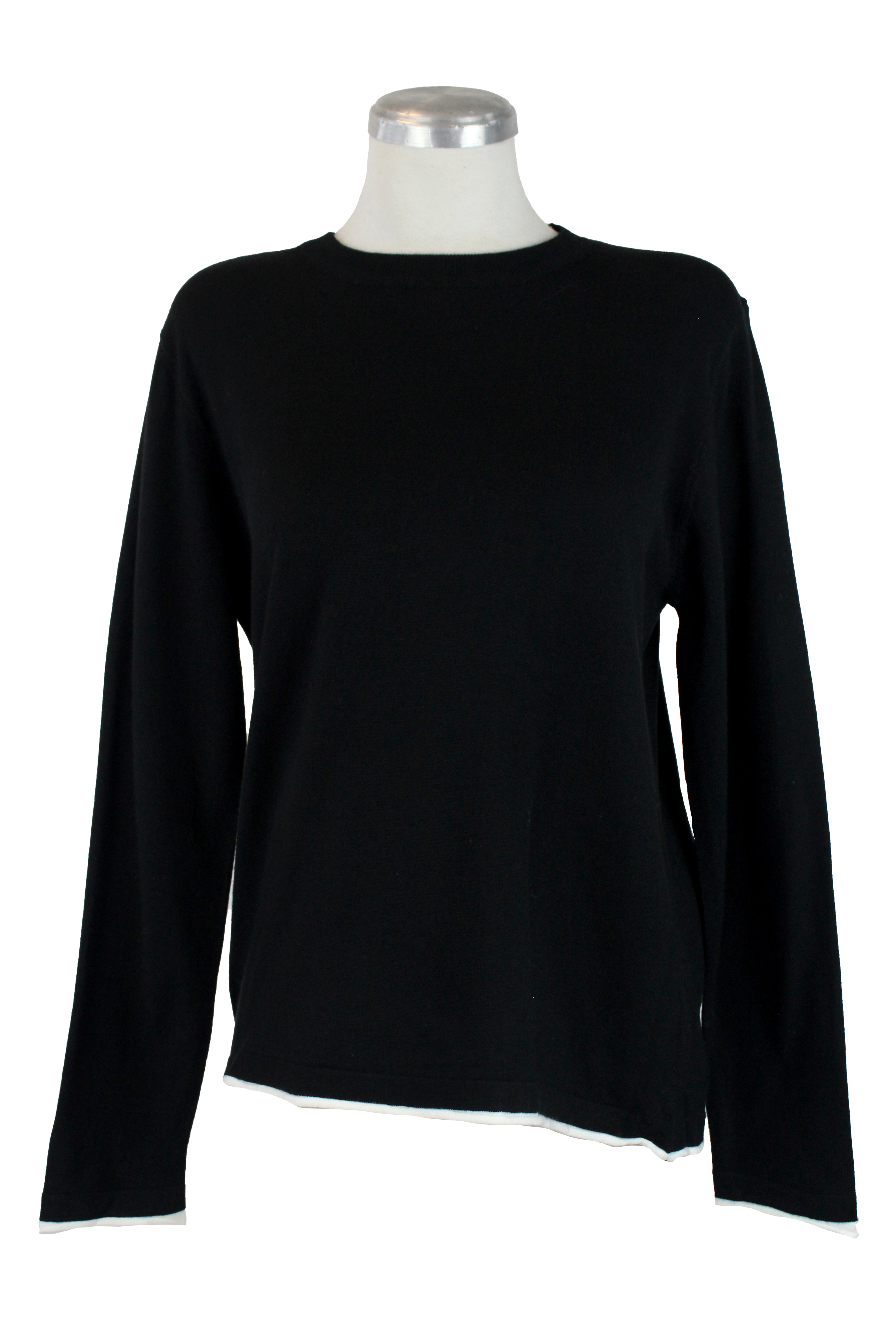 L1623 Suéter Liso Doble Costura Inferior