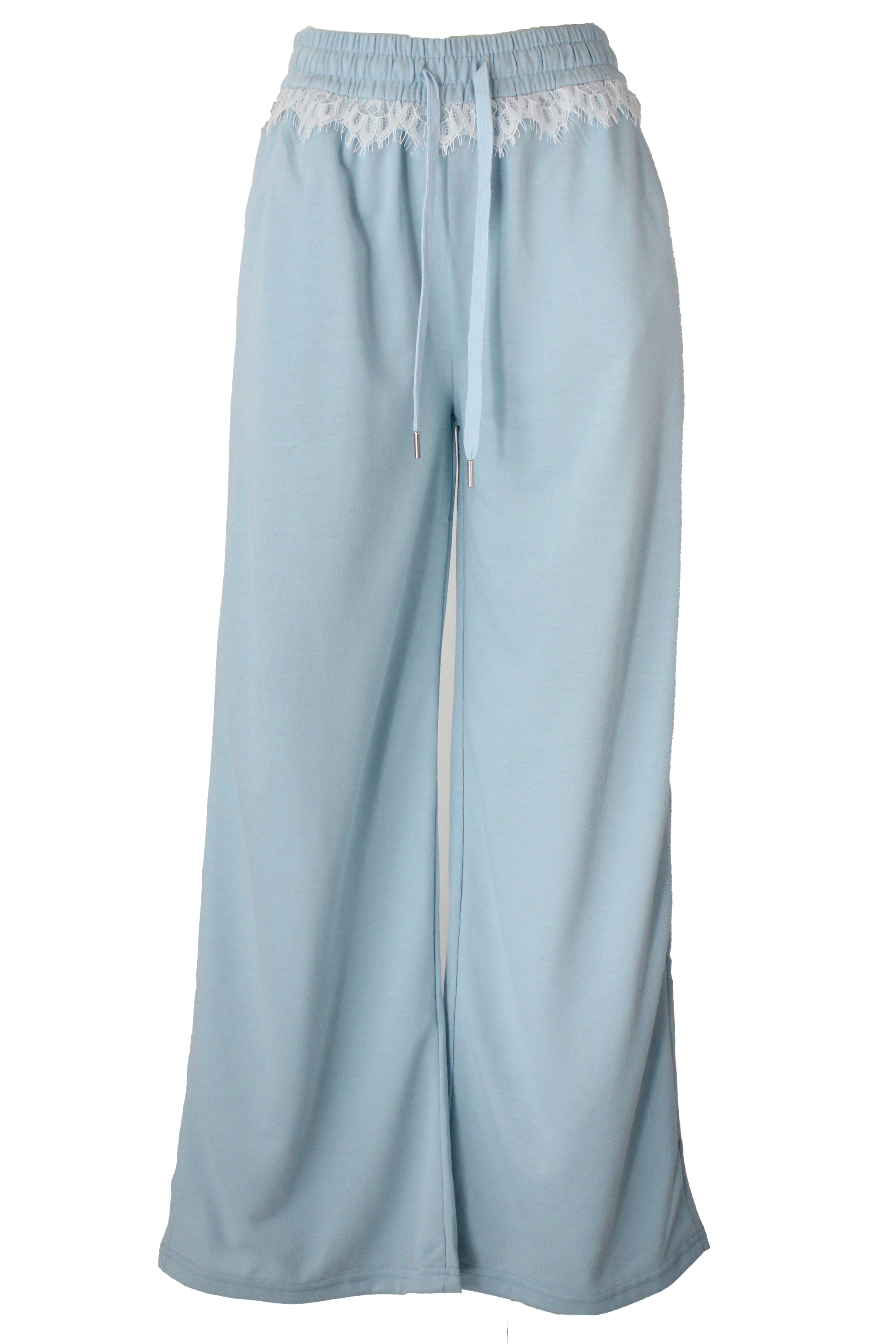 ZH-1675 Pantalonera Recta con Encaje Superior