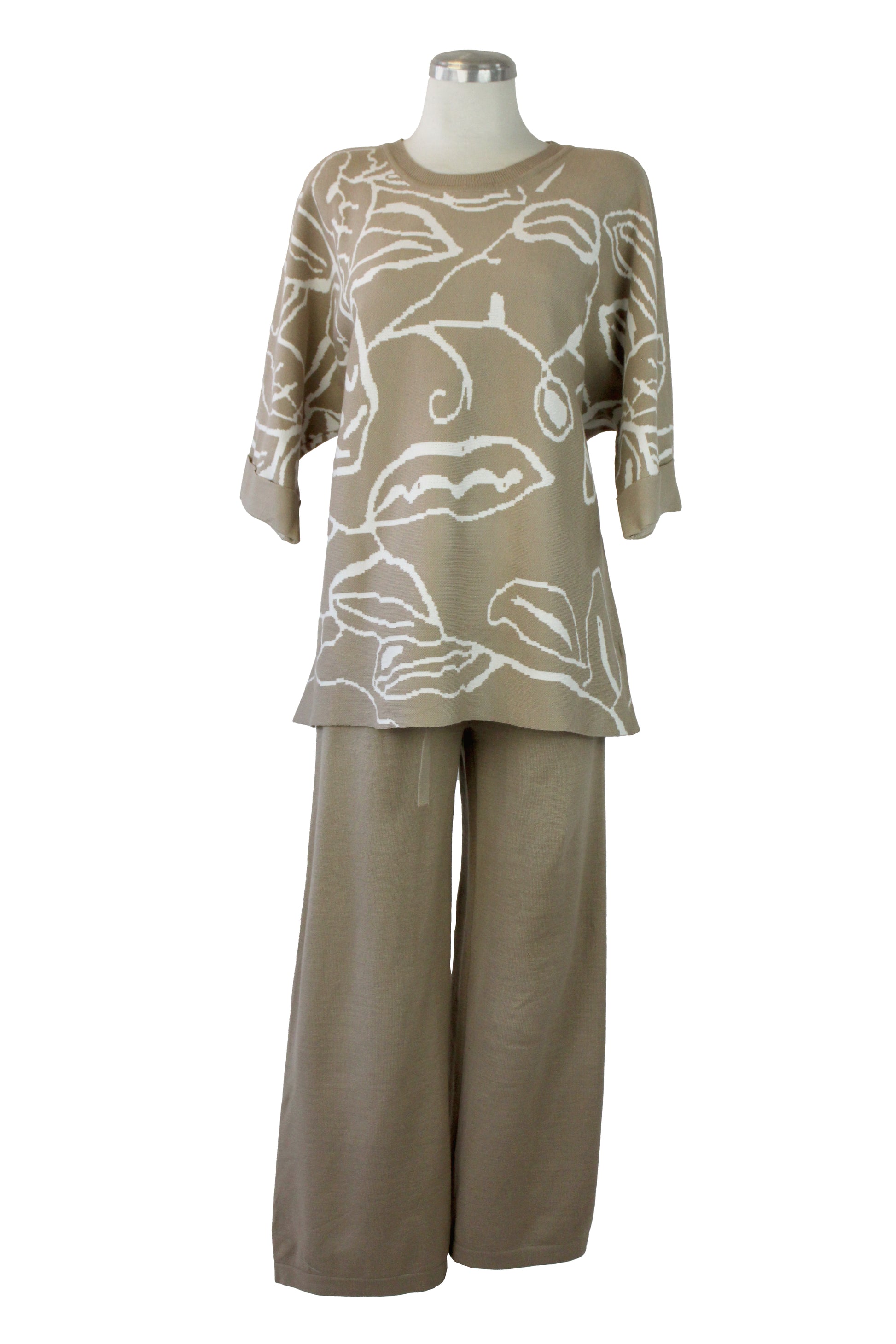 JSY803 Conjunto Suéter Diseño Hojas