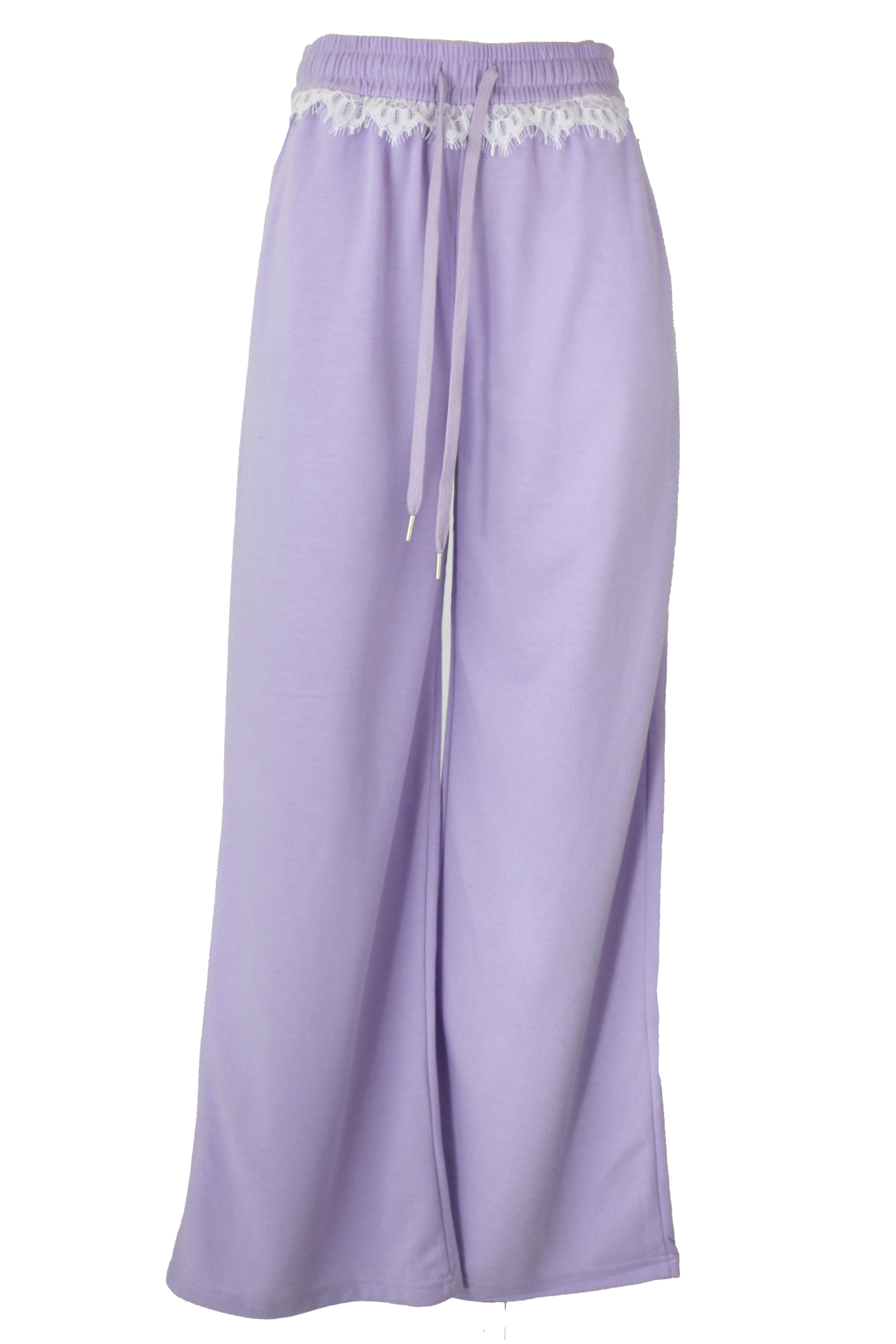 ZH-1675 Pantalonera Recta con Encaje Superior