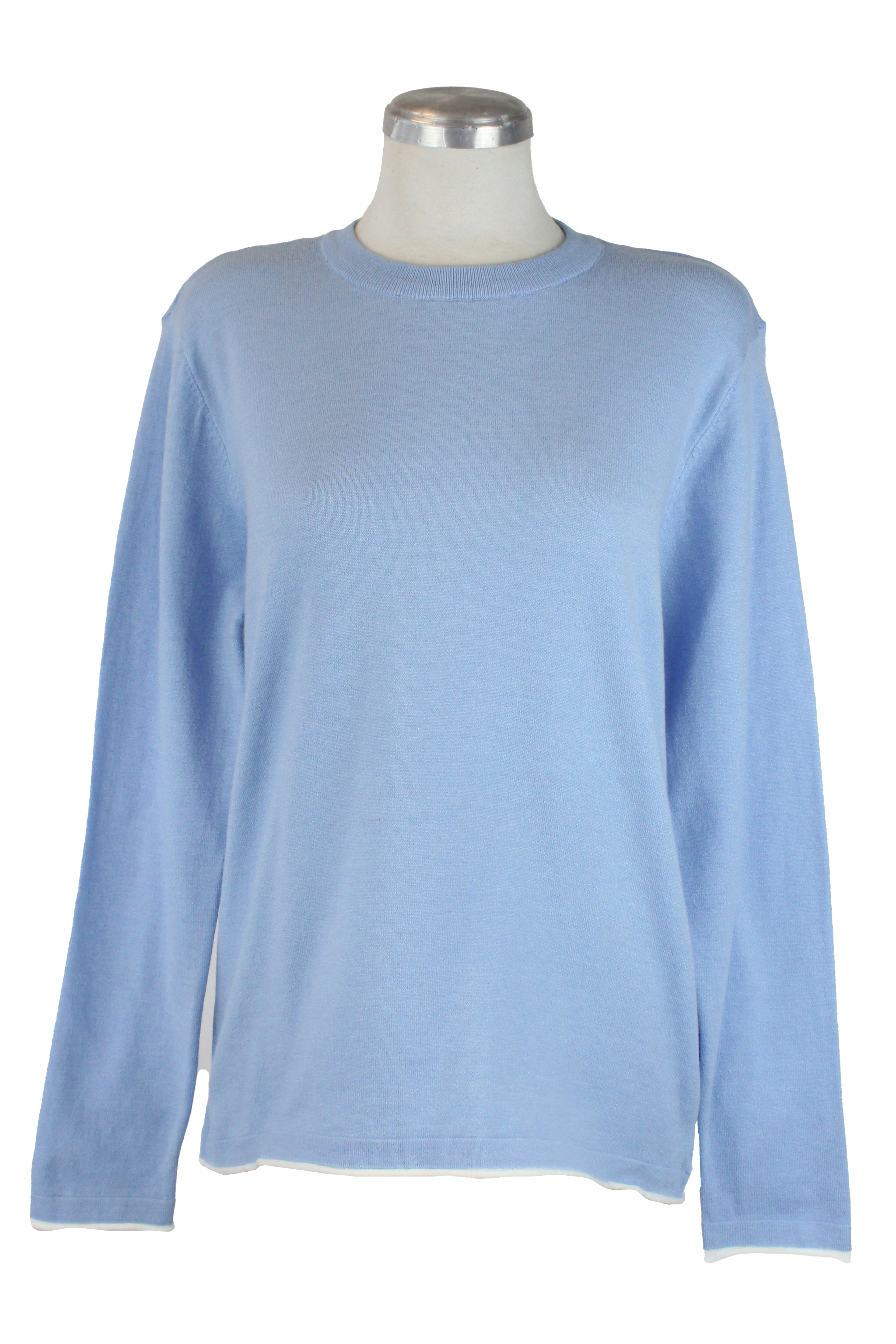 L1623 Suéter Liso Doble Costura Inferior