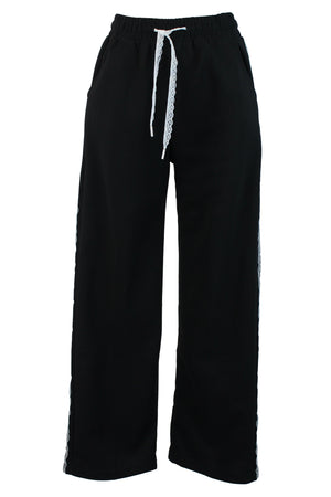 K0650 Pantalón Recto con Elástico Y Encaje Lateral
