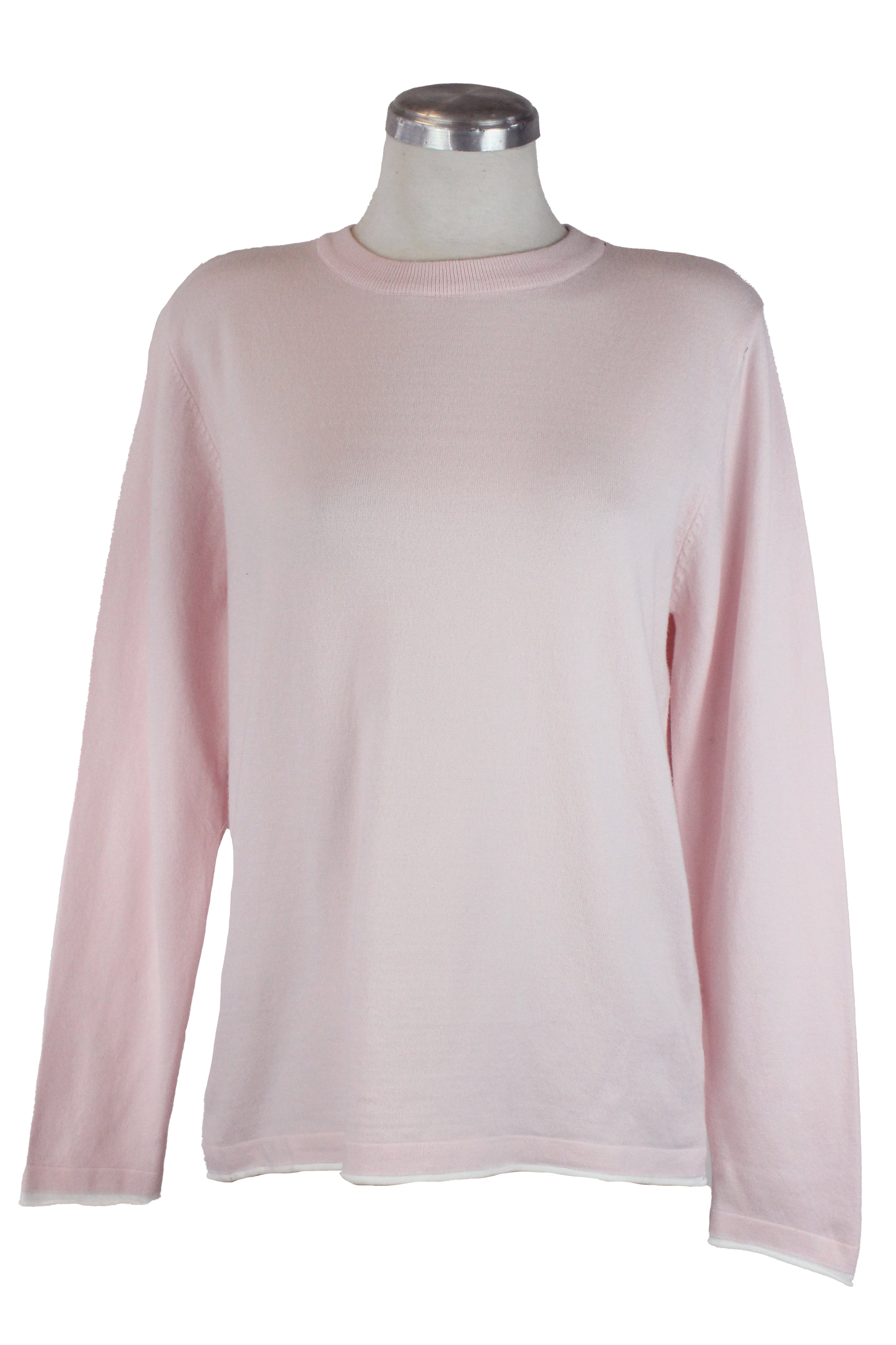 L1623 Suéter Liso Doble Costura Inferior