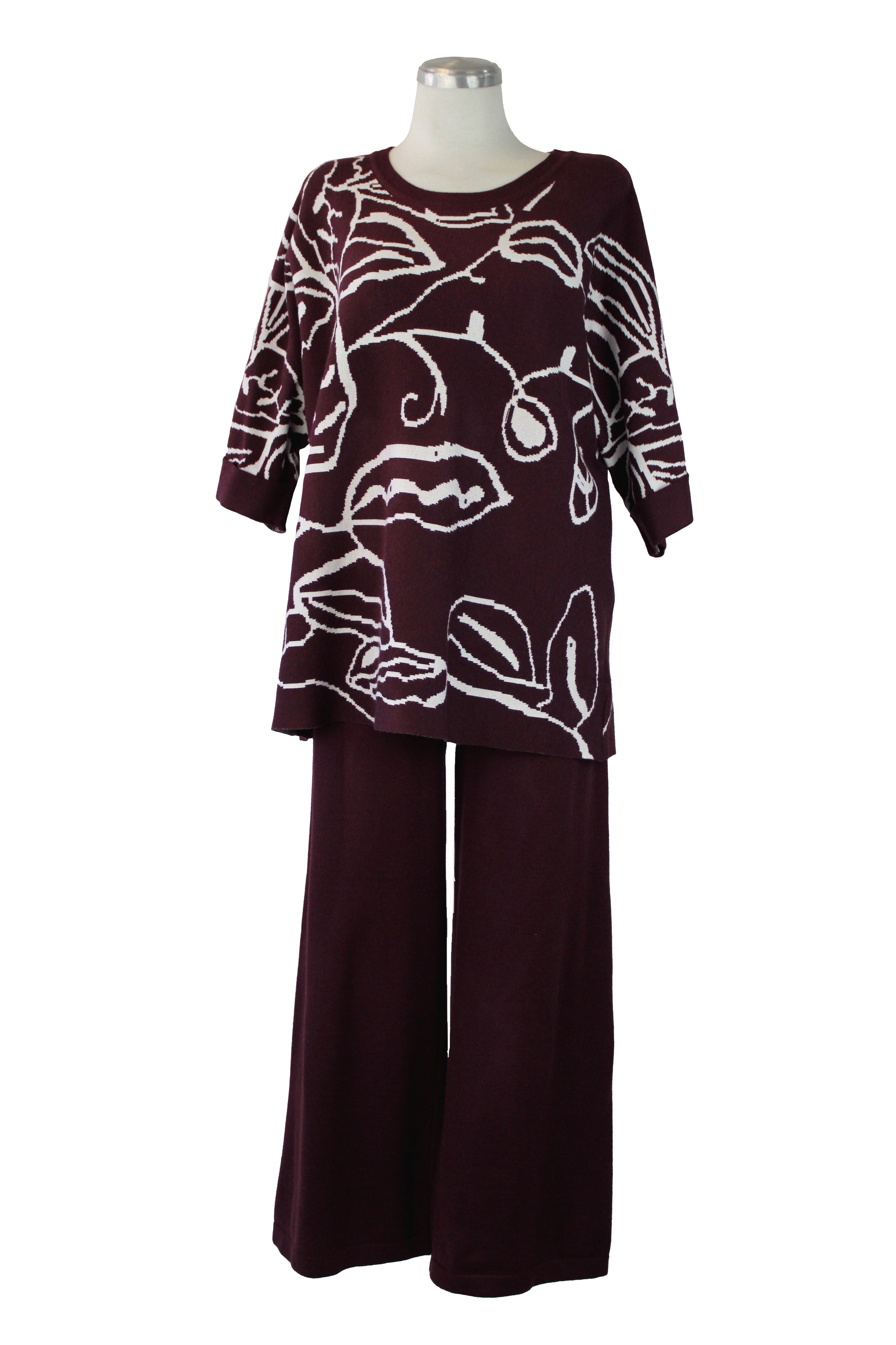 JSY803 Conjunto Suéter Diseño Hojas