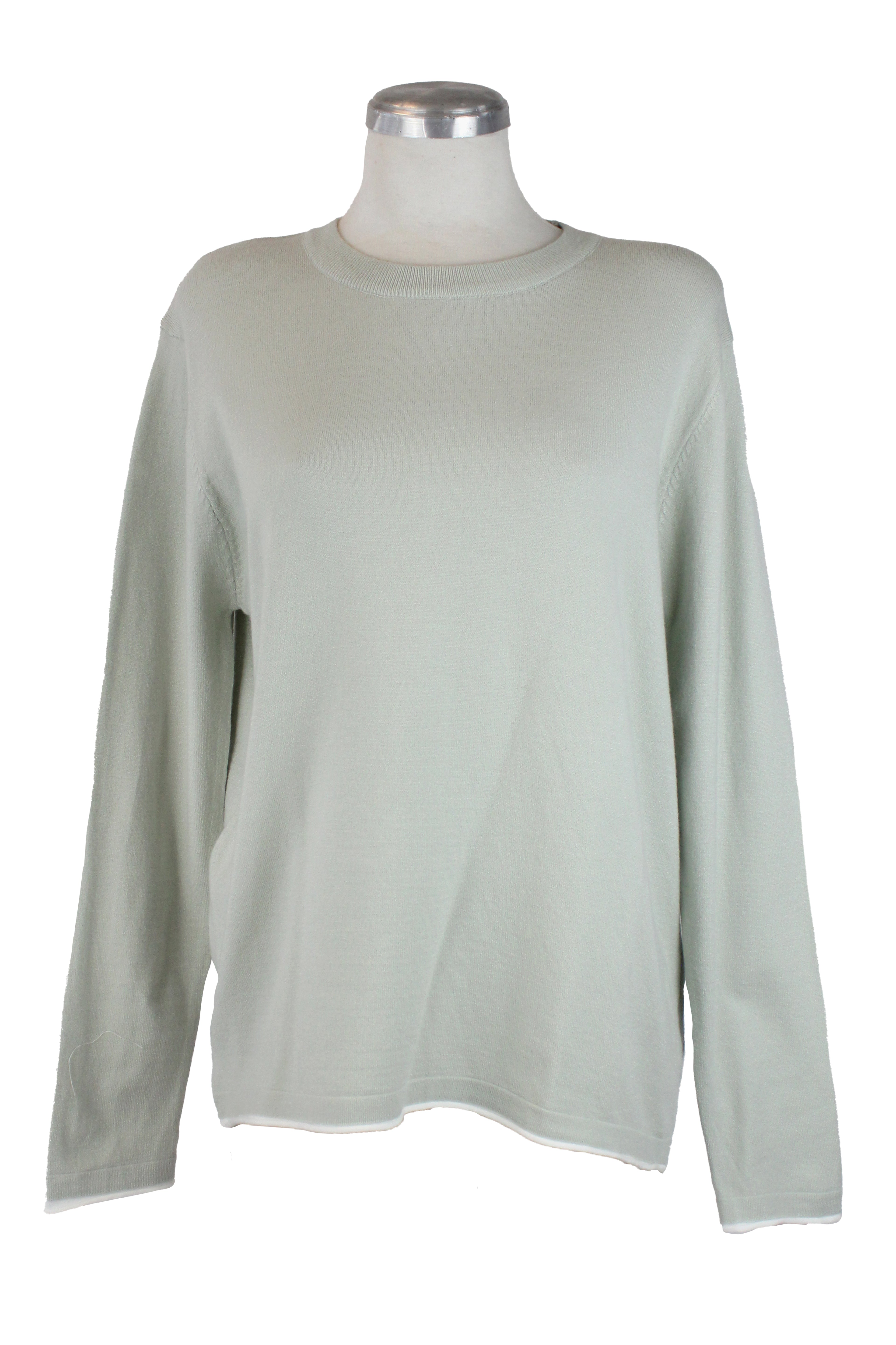 L1623 Suéter Liso Doble Costura Inferior