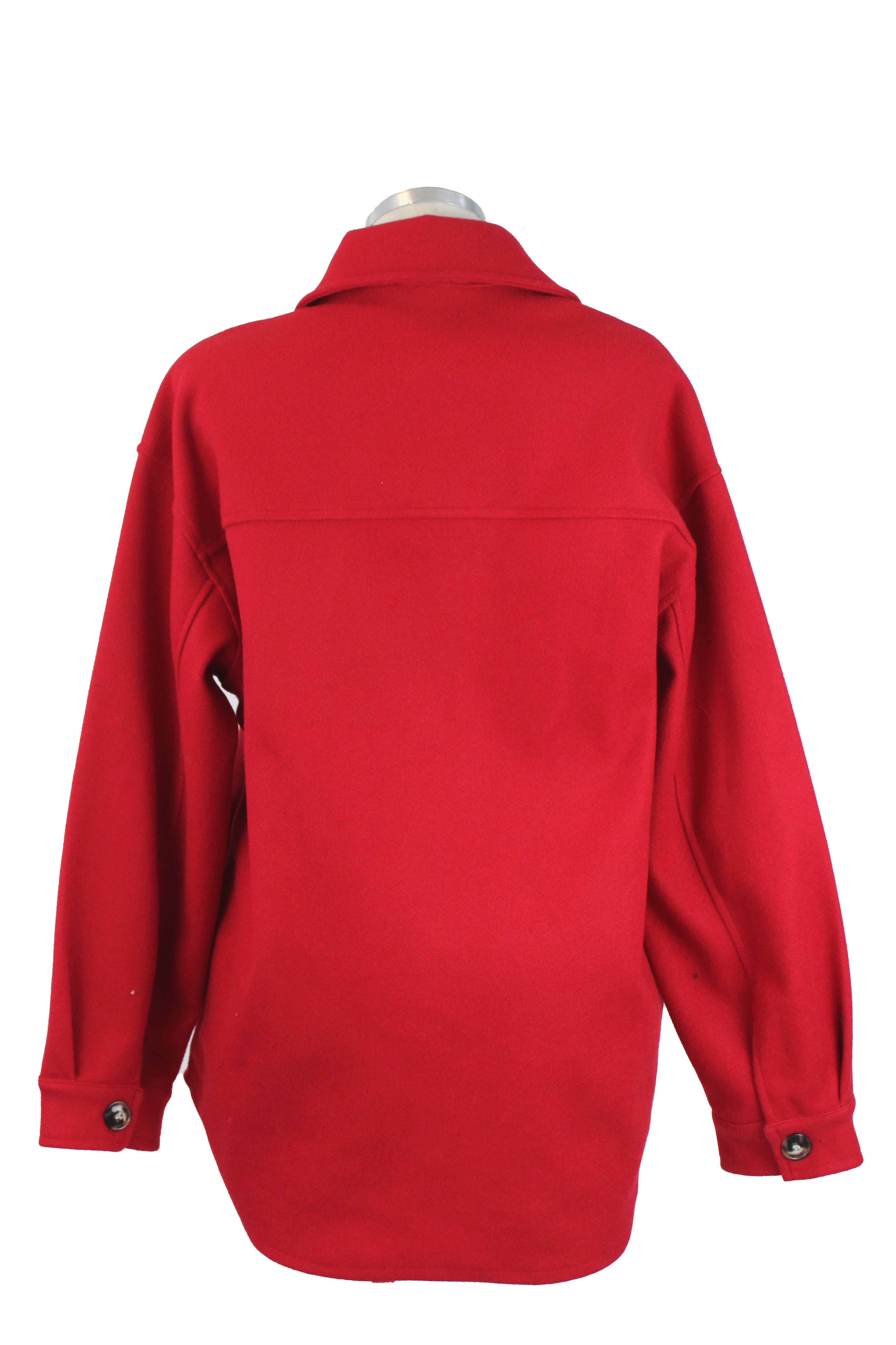 2576 Saco Afelpado con Bolsos y Botones Marmoleados