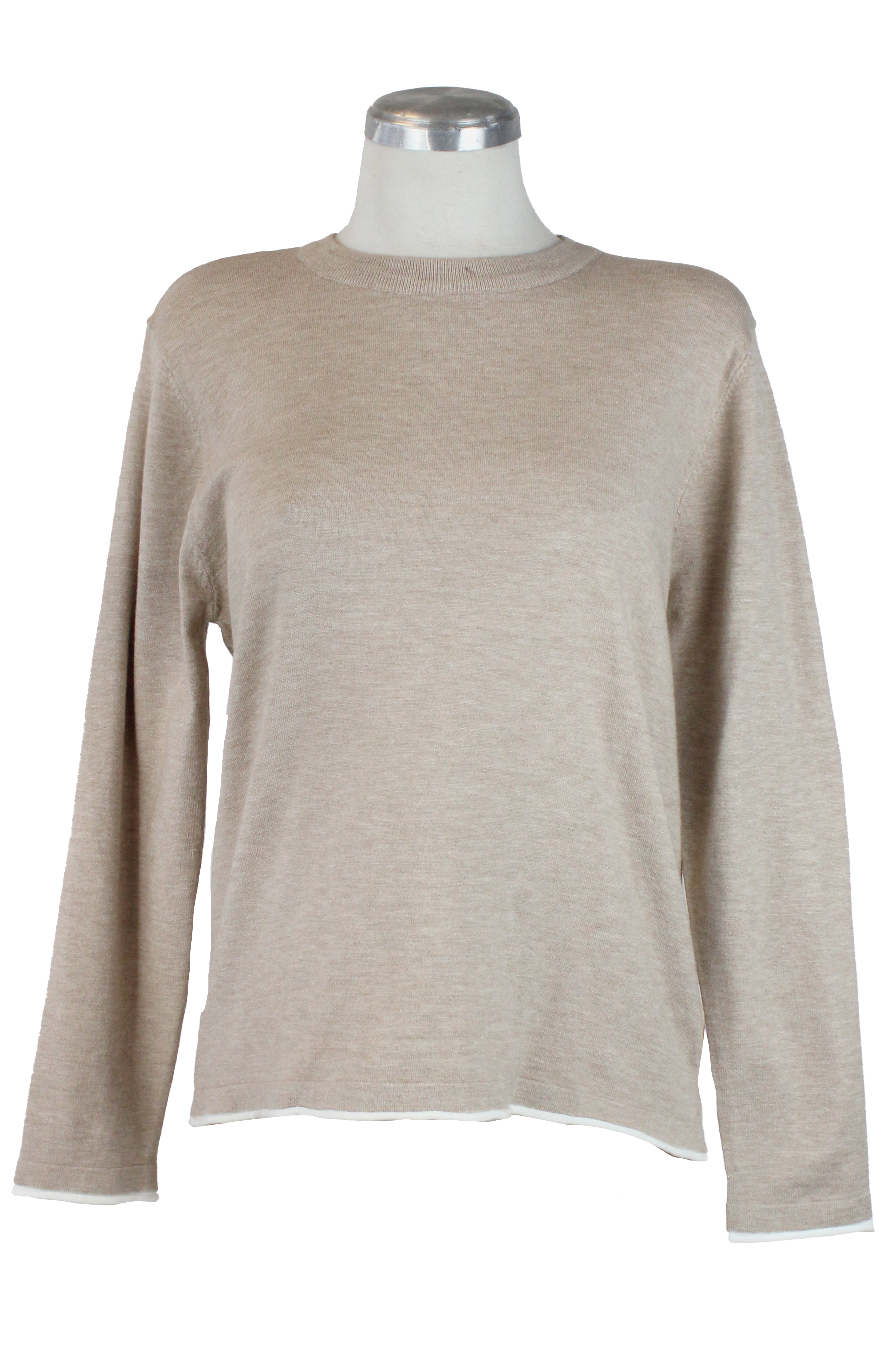 L1623 Suéter Liso Doble Costura Inferior